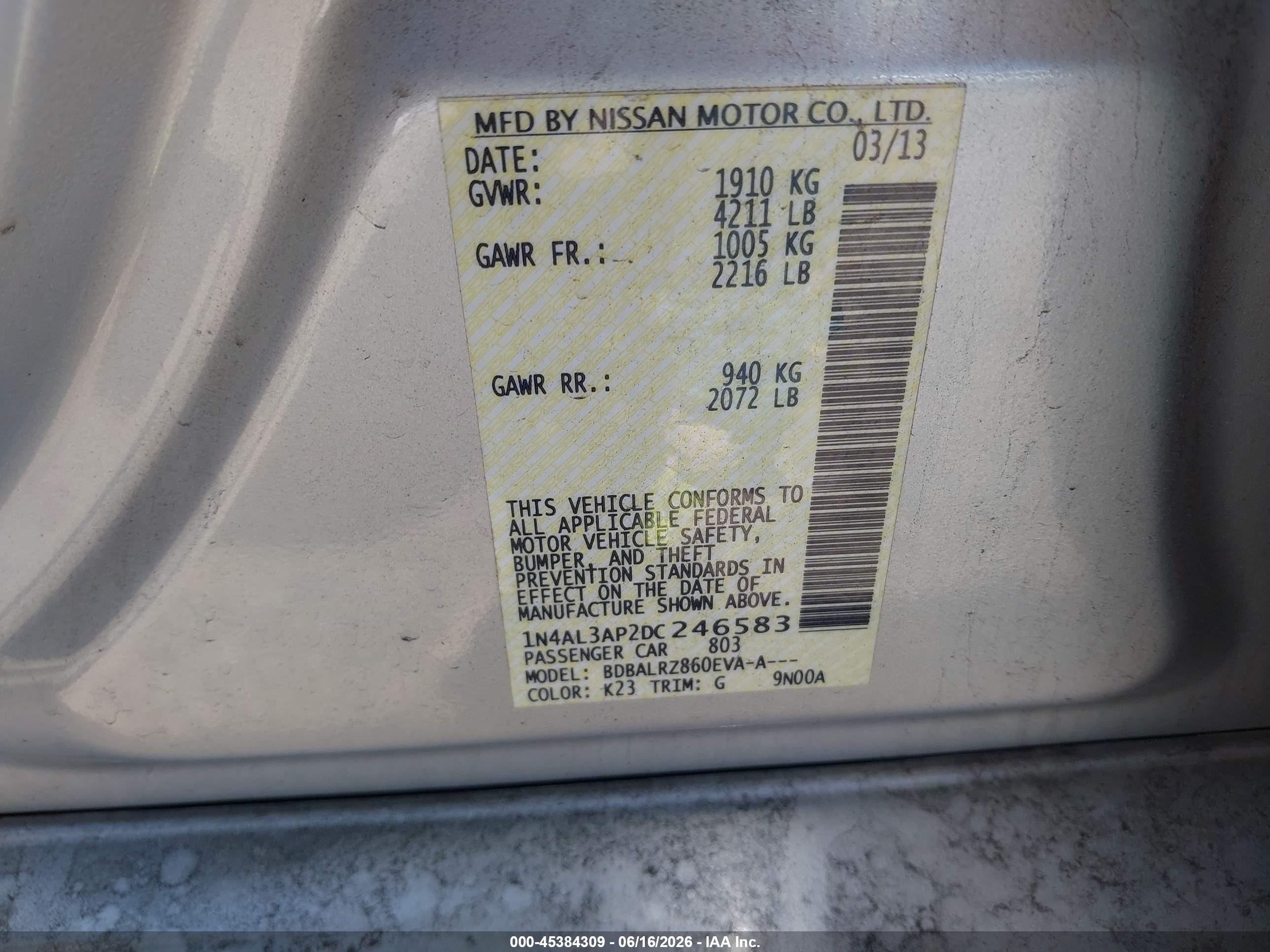 2013 Nissan Altima 2.5 S Silver vin: 1N4AL3AP2DC246583
