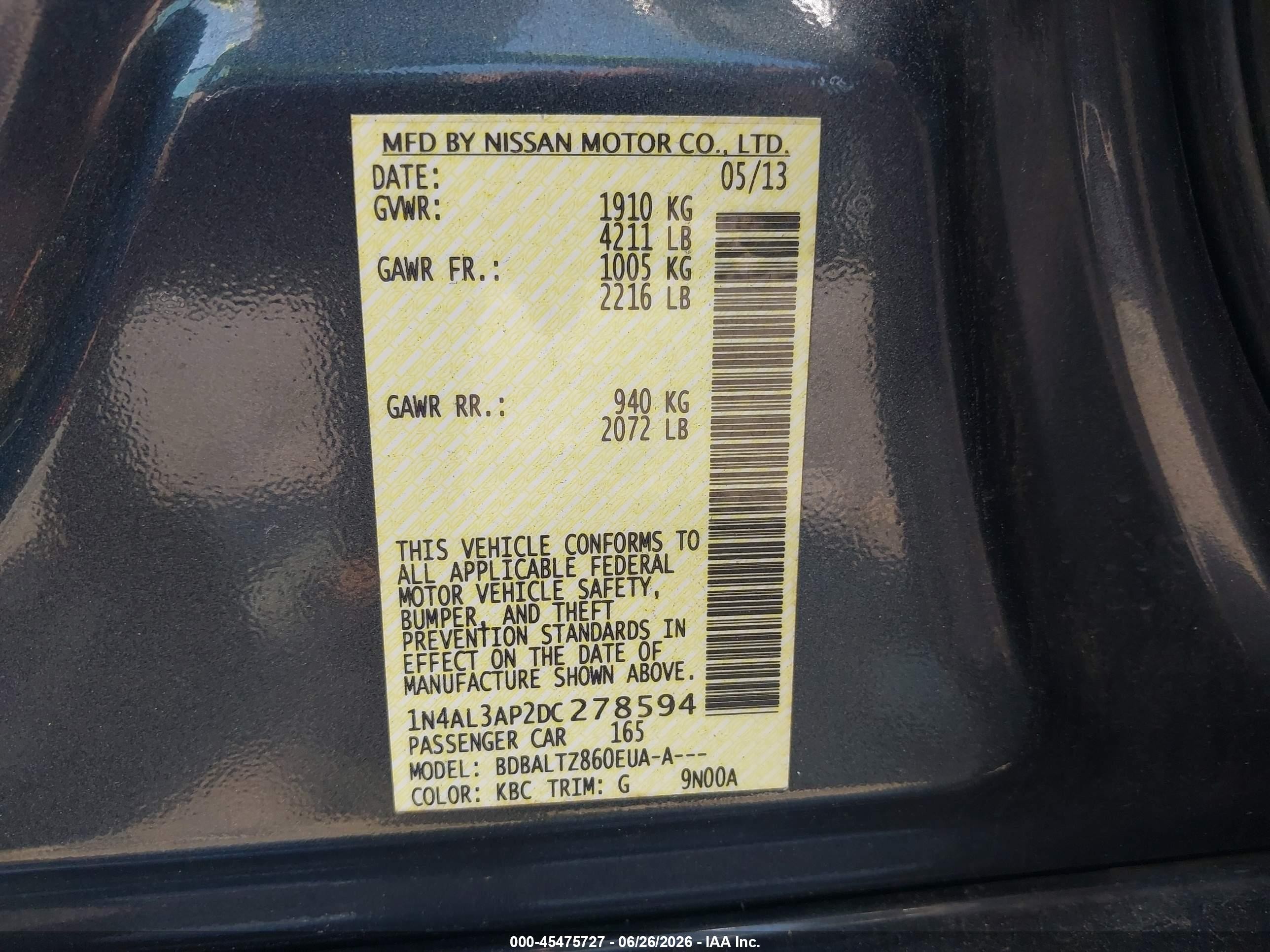 2013 Nissan Altima 2.5 Sv Серый vin: 1N4AL3AP2DC278594