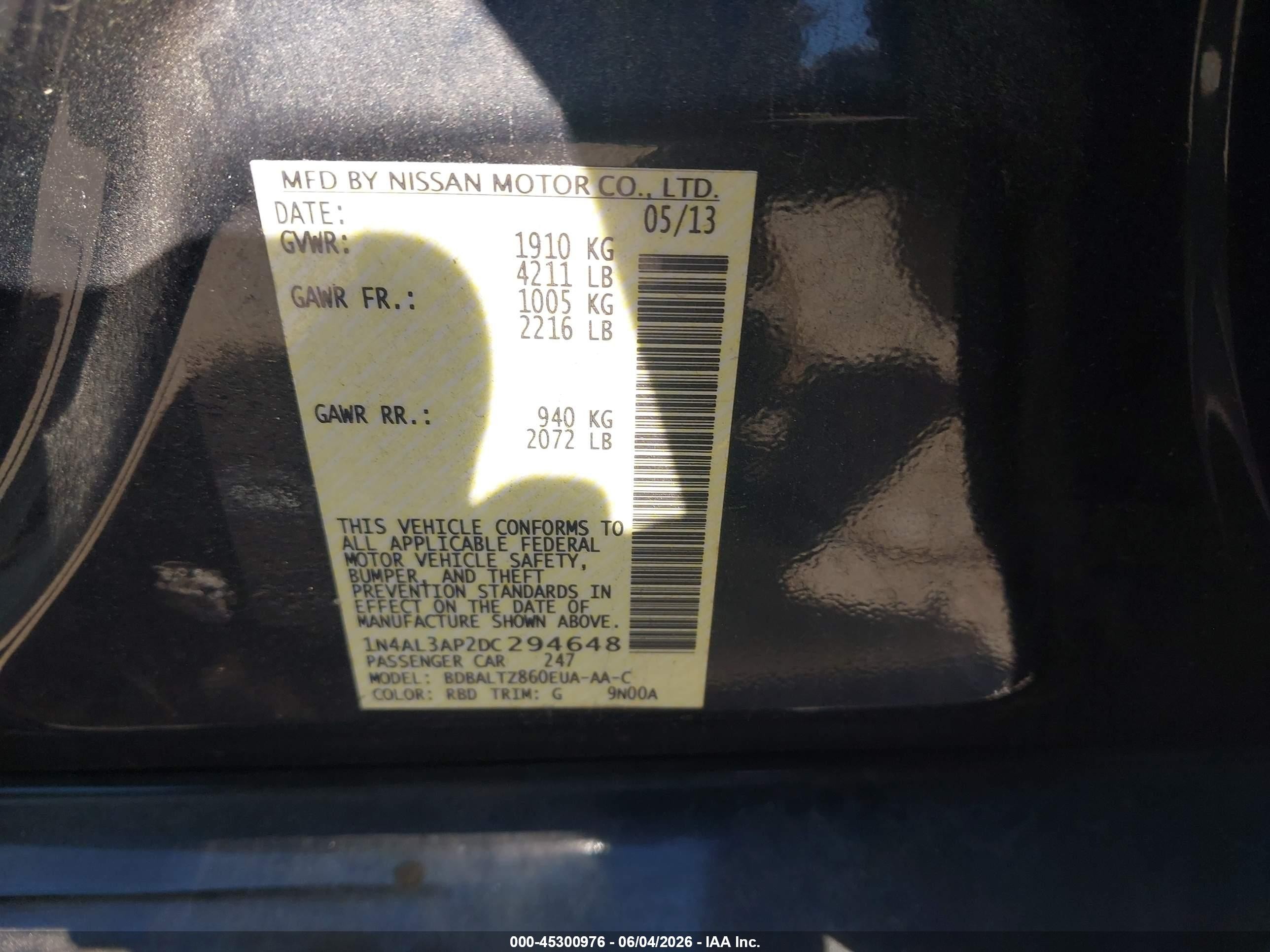 2013 Nissan Altima 2.5 Sv Gray vin: 1N4AL3AP2DC294648