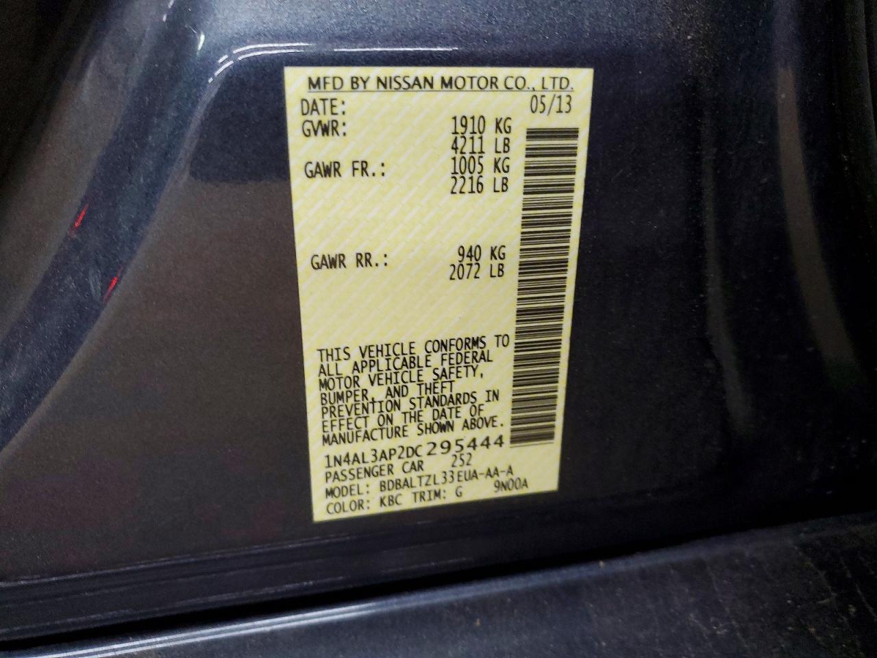 2013 Nissan Altima 2.5 Gray vin: 1N4AL3AP2DC295444