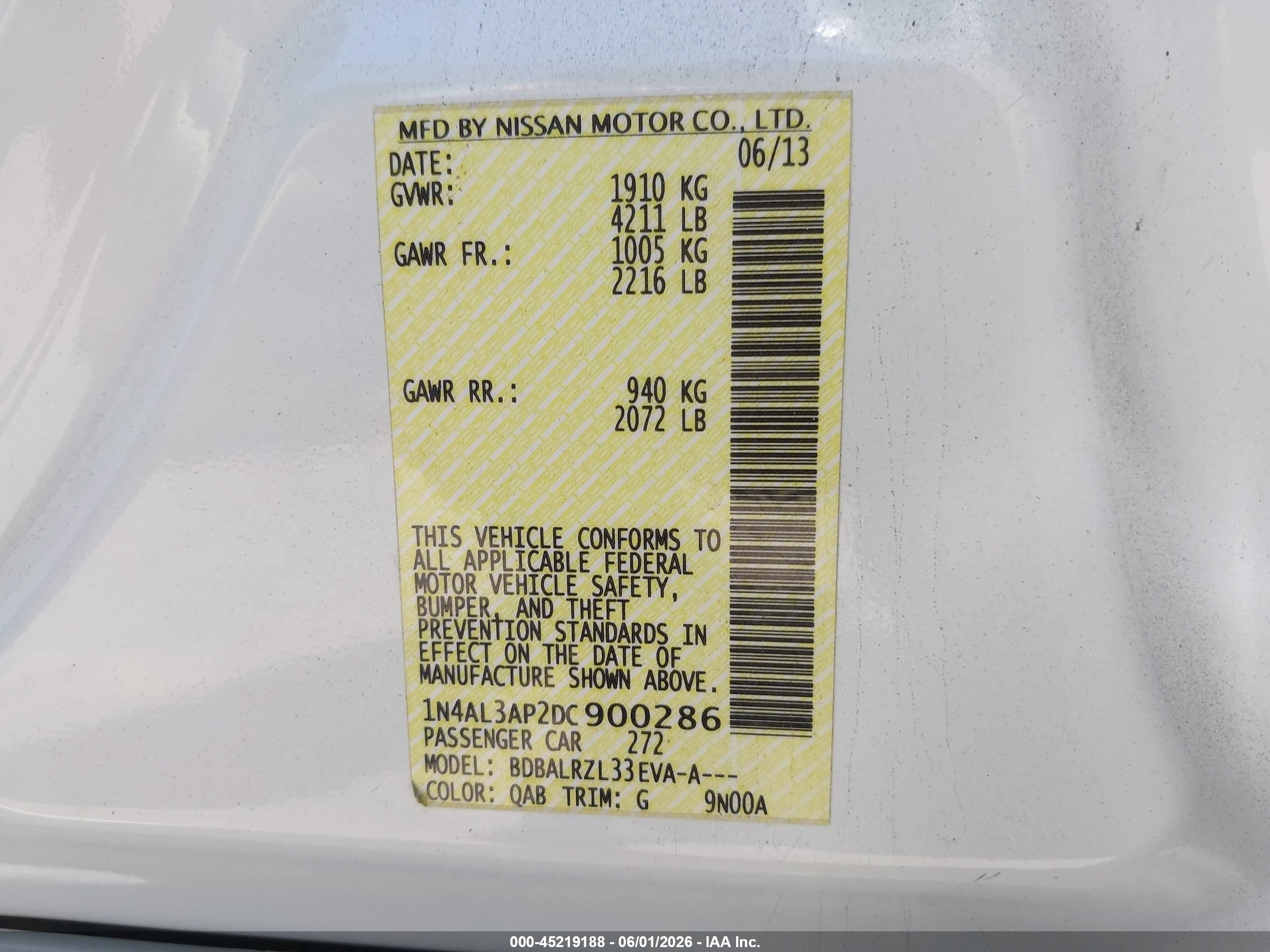 2013 Nissan Altima 2.5 S White vin: 1N4AL3AP2DC900286