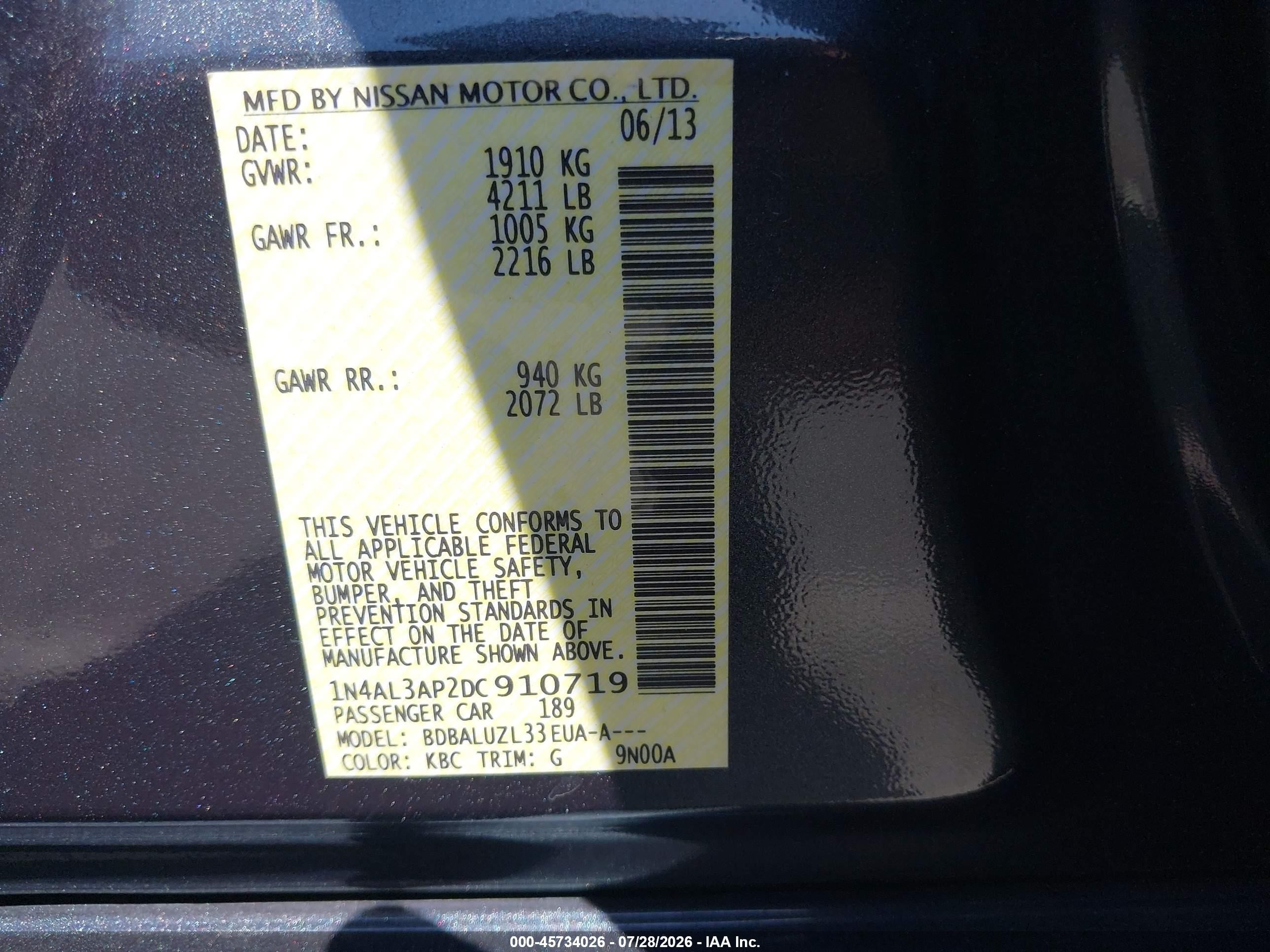 2013 Nissan Altima 2.5 Sv Gray vin: 1N4AL3AP2DC910719