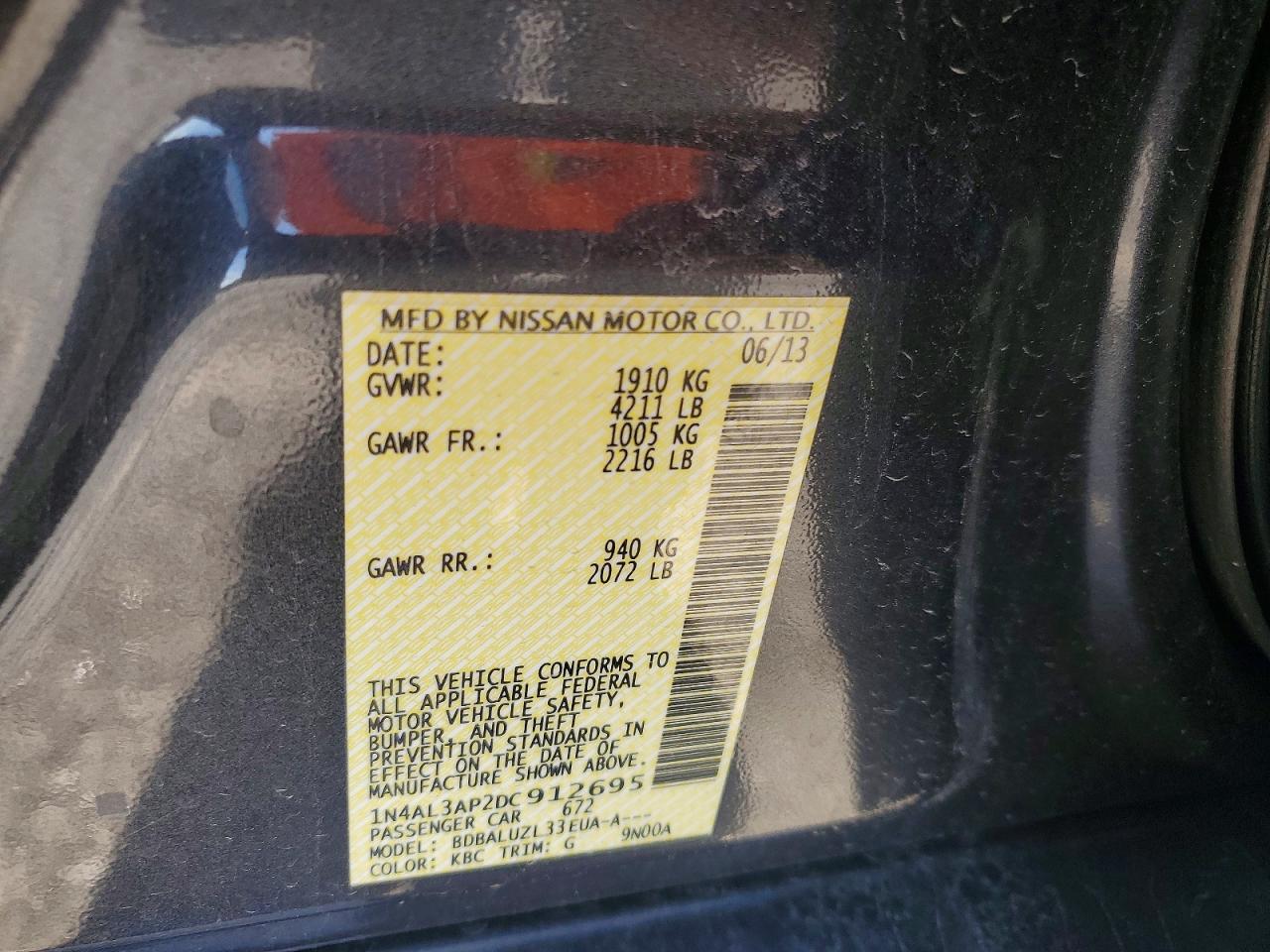 2013 Nissan Altima 2.5 Sv Gray vin: 1N4AL3AP2DC912695