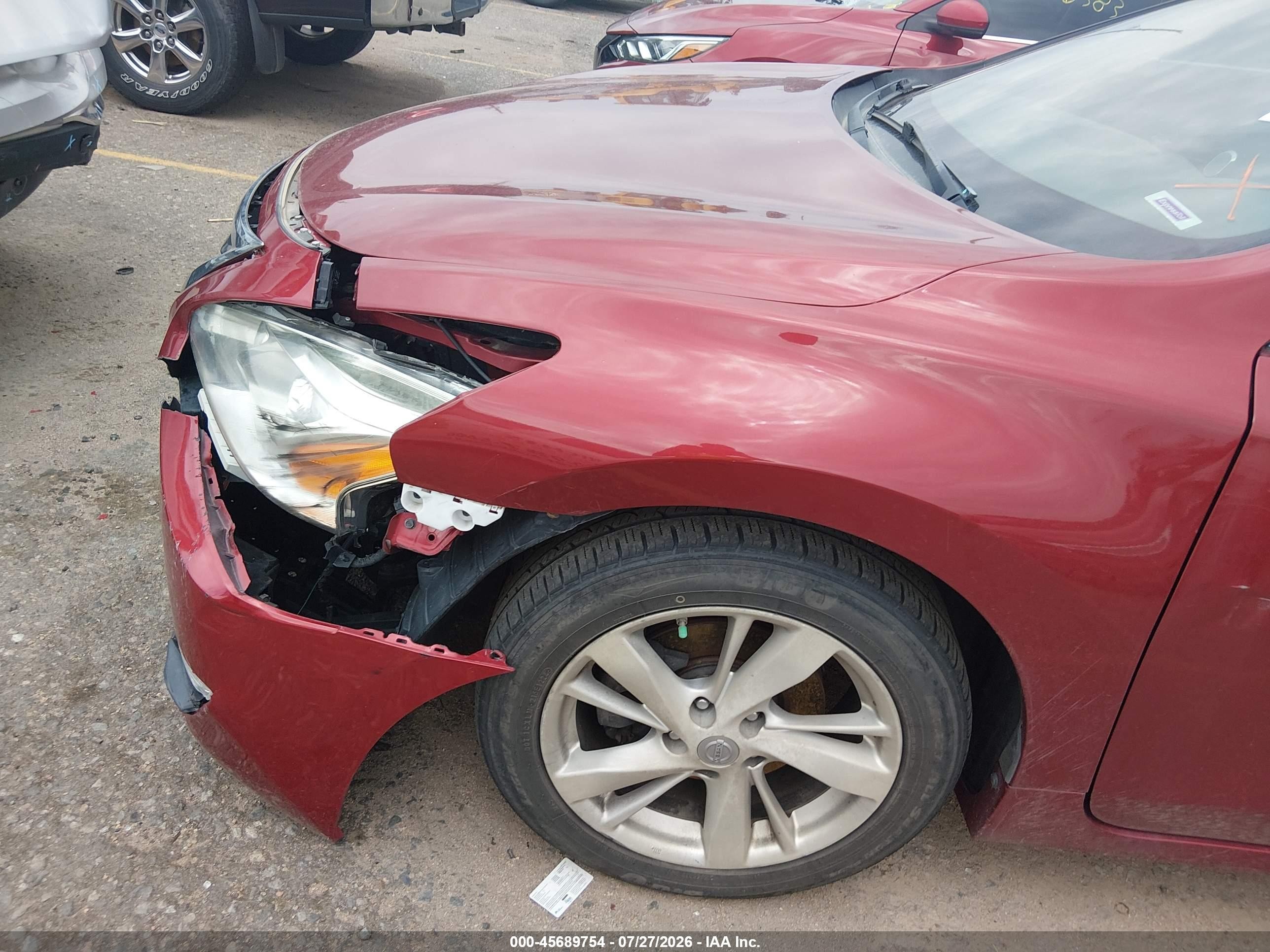 2013 Nissan Altima 2.5 Sv Burgundy vin: 1N4AL3AP2DN475494