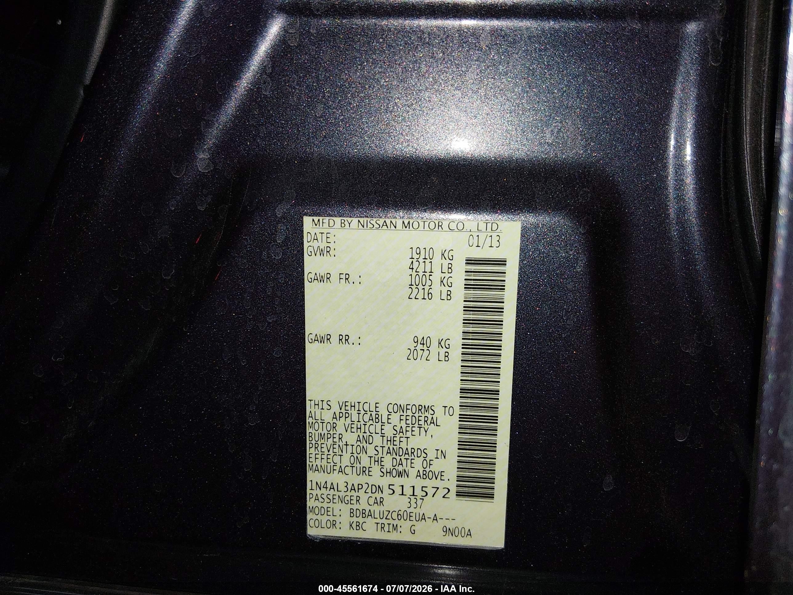 2013 Nissan Altima 2.5 Sv Gray vin: 1N4AL3AP2DN511572