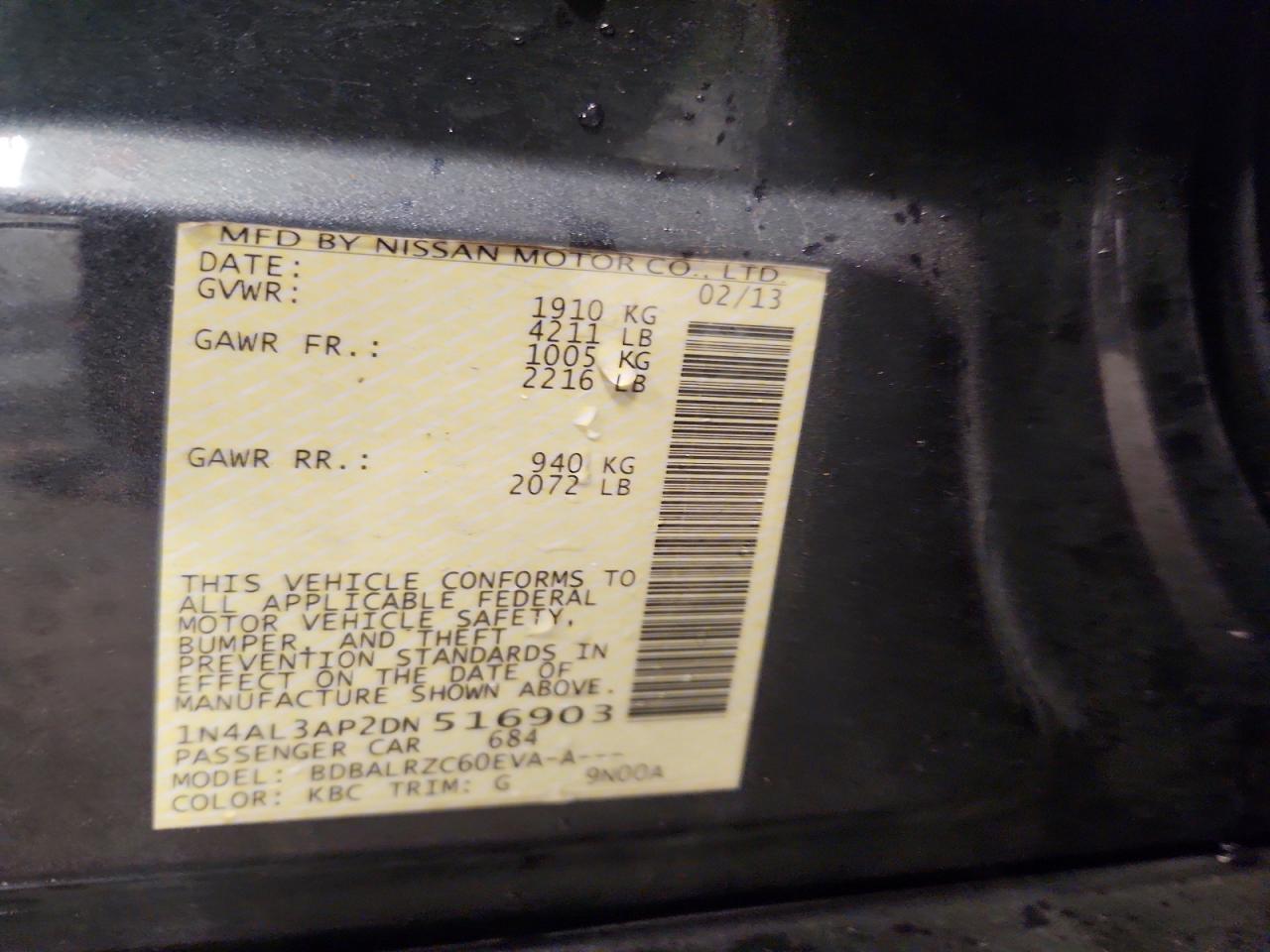 2013 Nissan Altima 2.5 Gray vin: 1N4AL3AP2DN516903