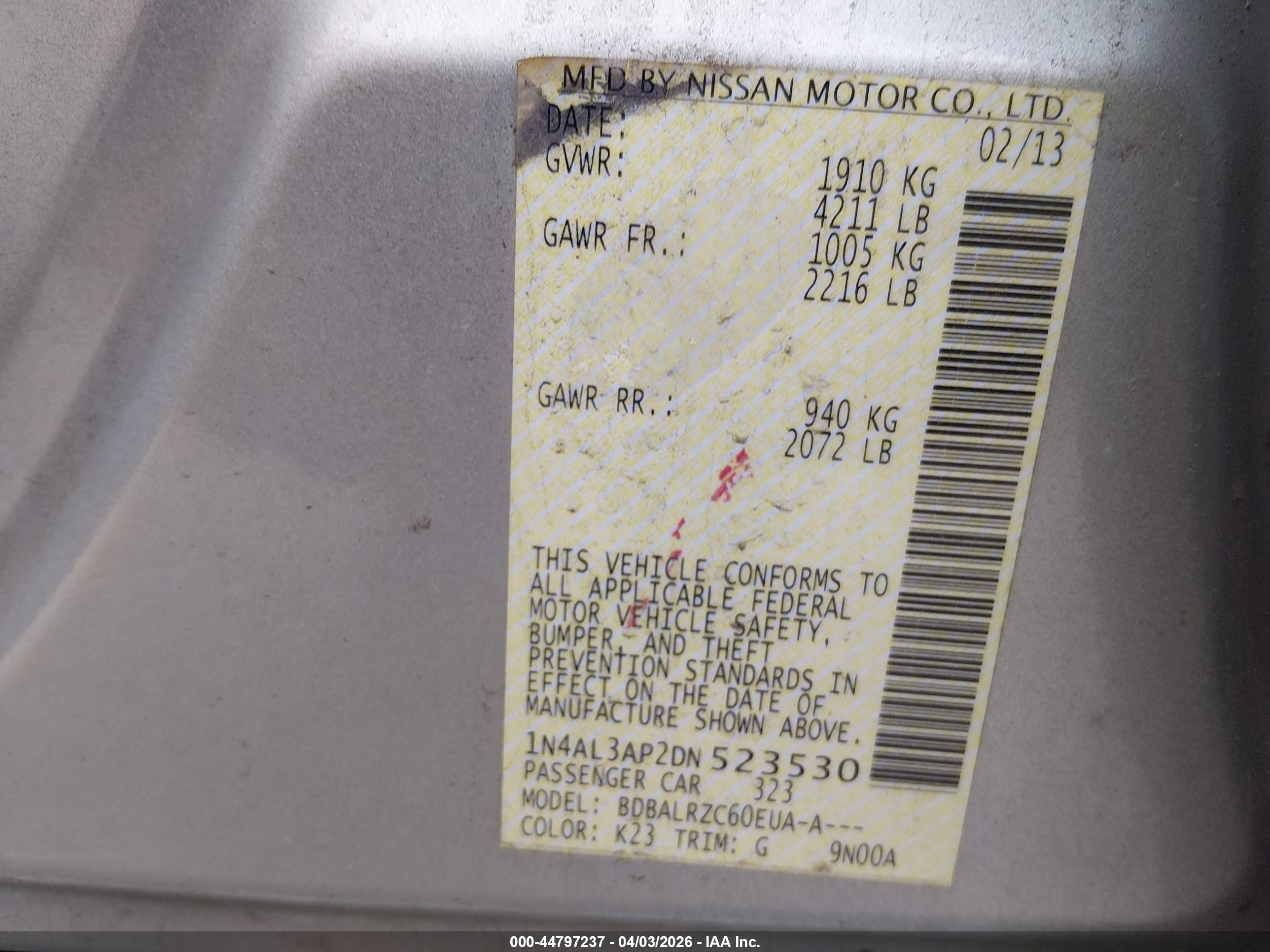 2013 Nissan Altima 2.5 S Silver vin: 1N4AL3AP2DN523530