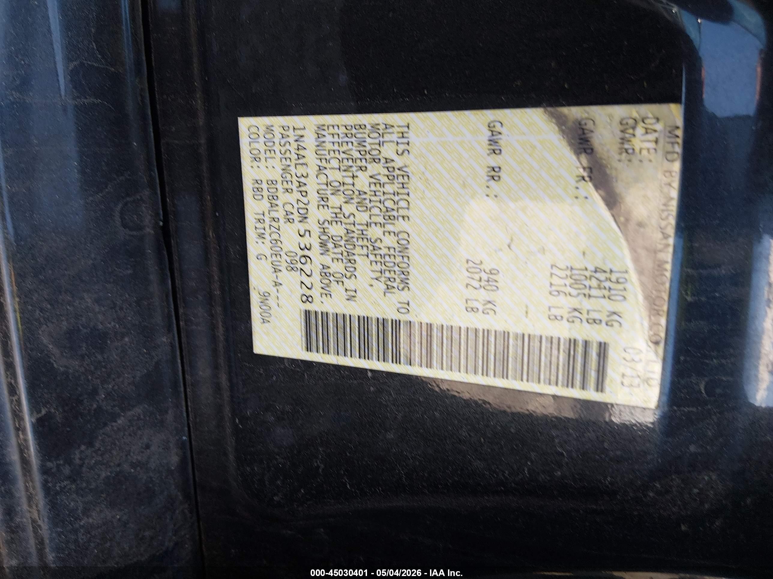2013 Nissan Altima 2.5 S Black vin: 1N4AL3AP2DN536228
