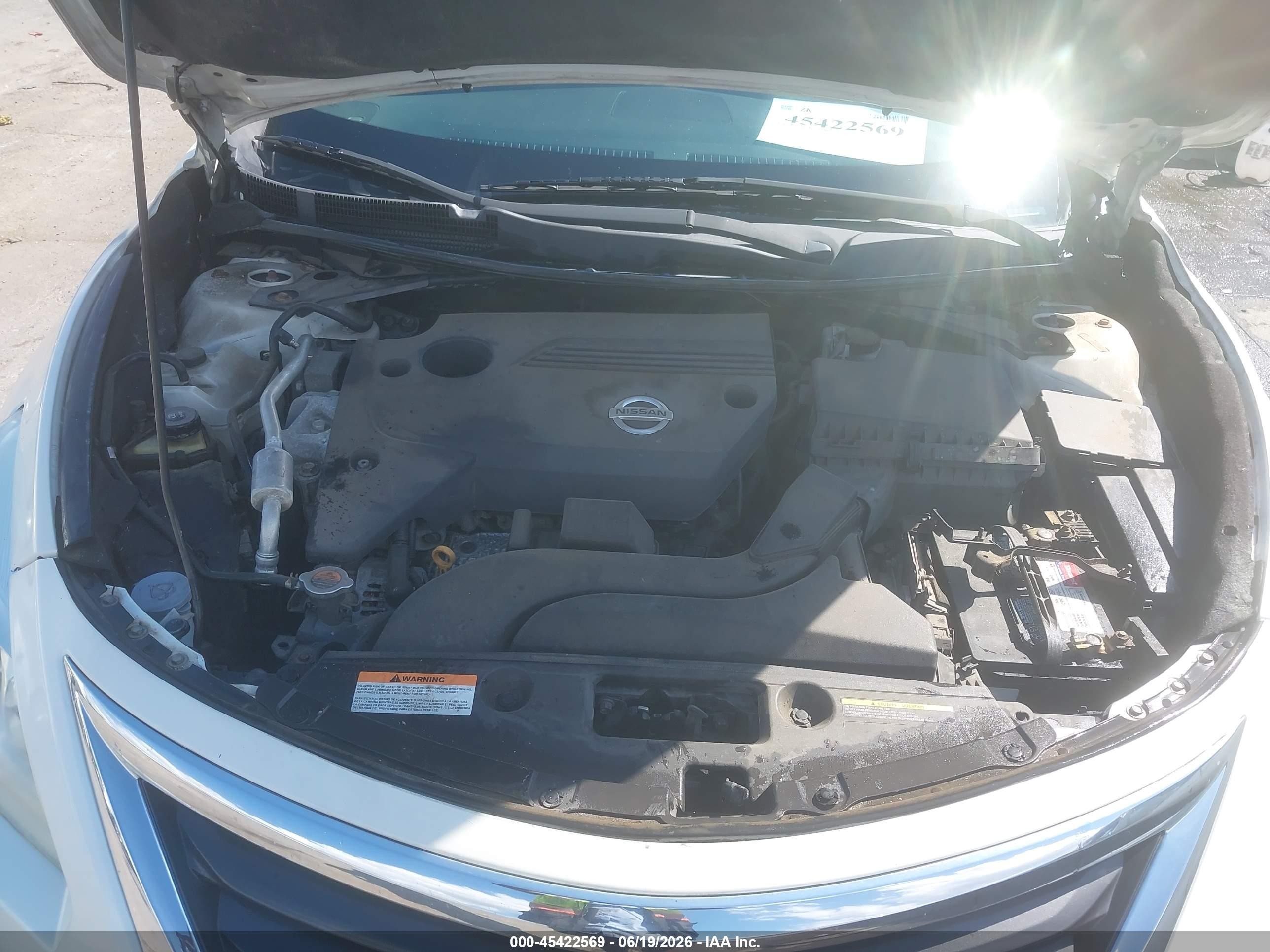 2013 Nissan Altima 2.5 Sv White vin: 1N4AL3AP2DN538271