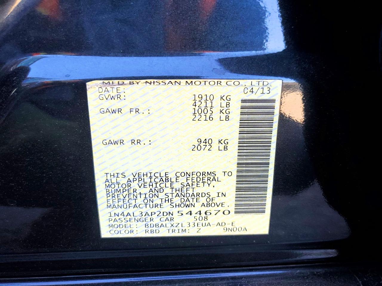 2013 Nissan Altima 2.5 Sl Gray vin: 1N4AL3AP2DN544670