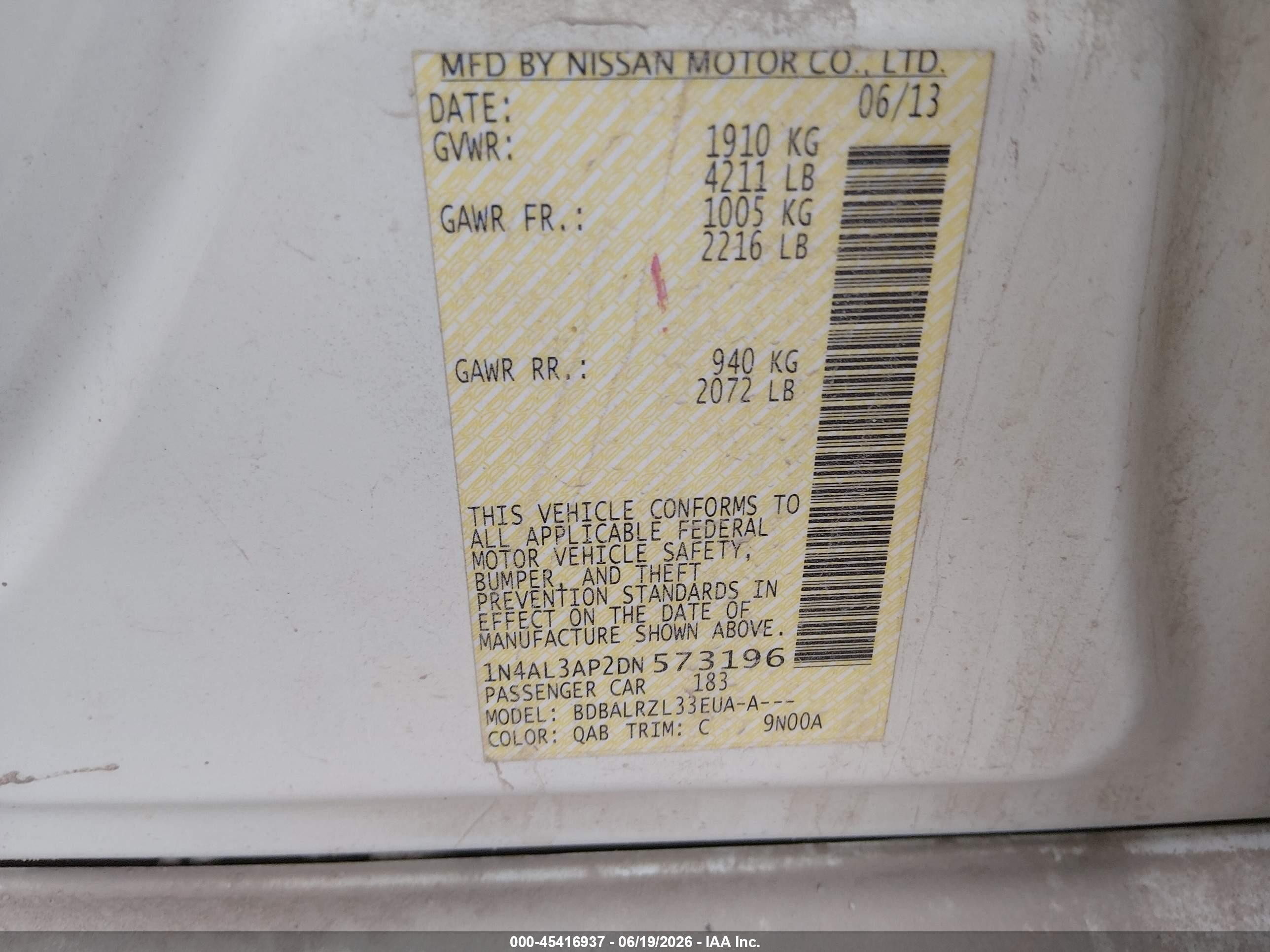 2013 Nissan Altima 2.5 S White vin: 1N4AL3AP2DN573196