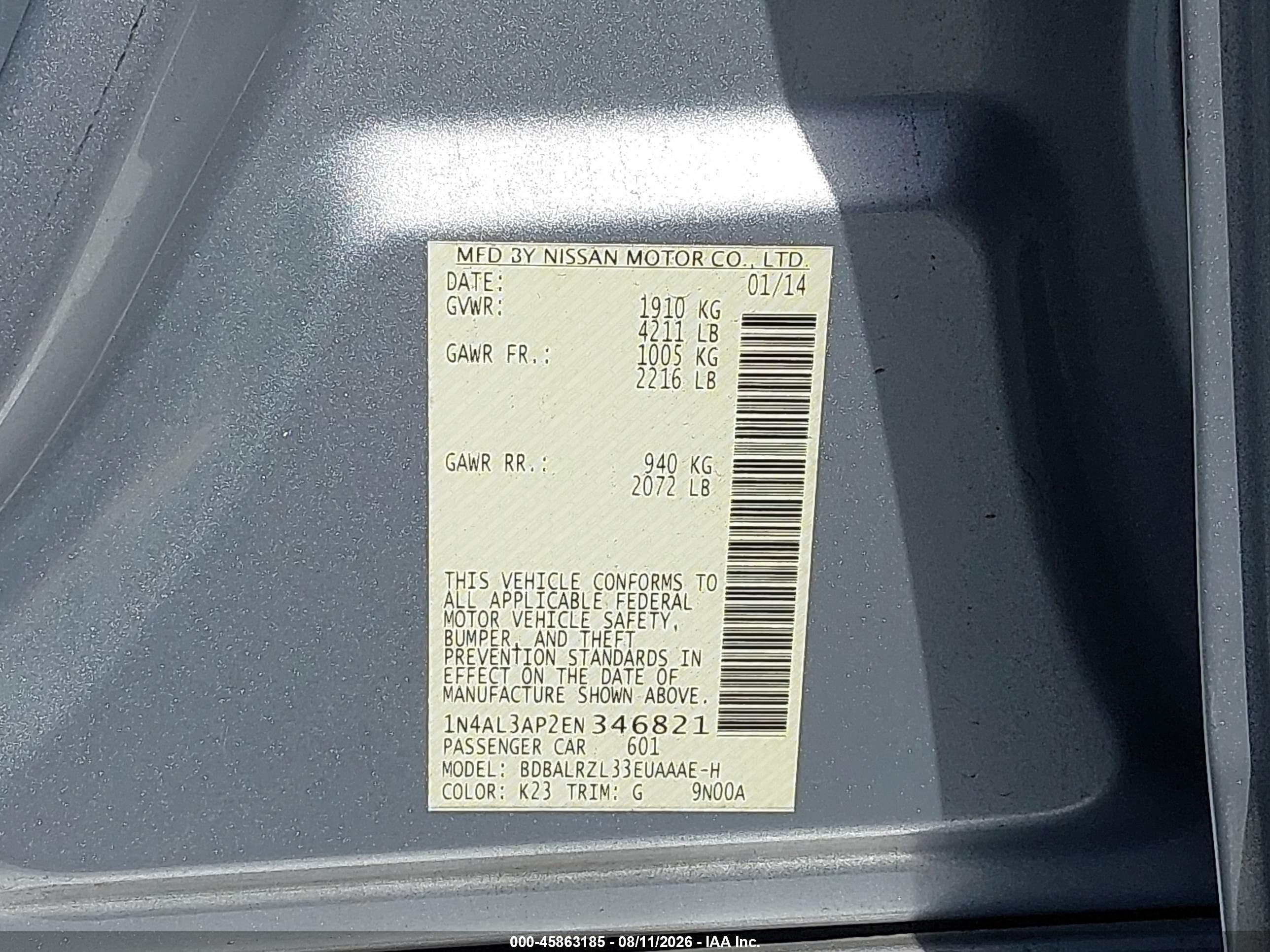 2014 Nissan Altima 2.5 S Silver vin: 1N4AL3AP2EN346821