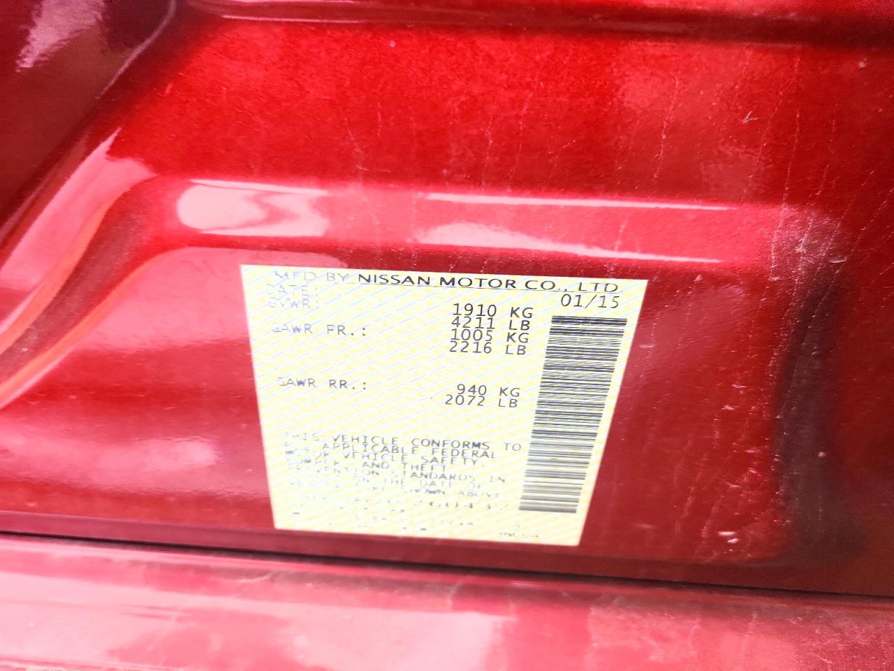 2015 Nissan Altima 2.5 S Red vin: 1N4AL3AP2FC260437