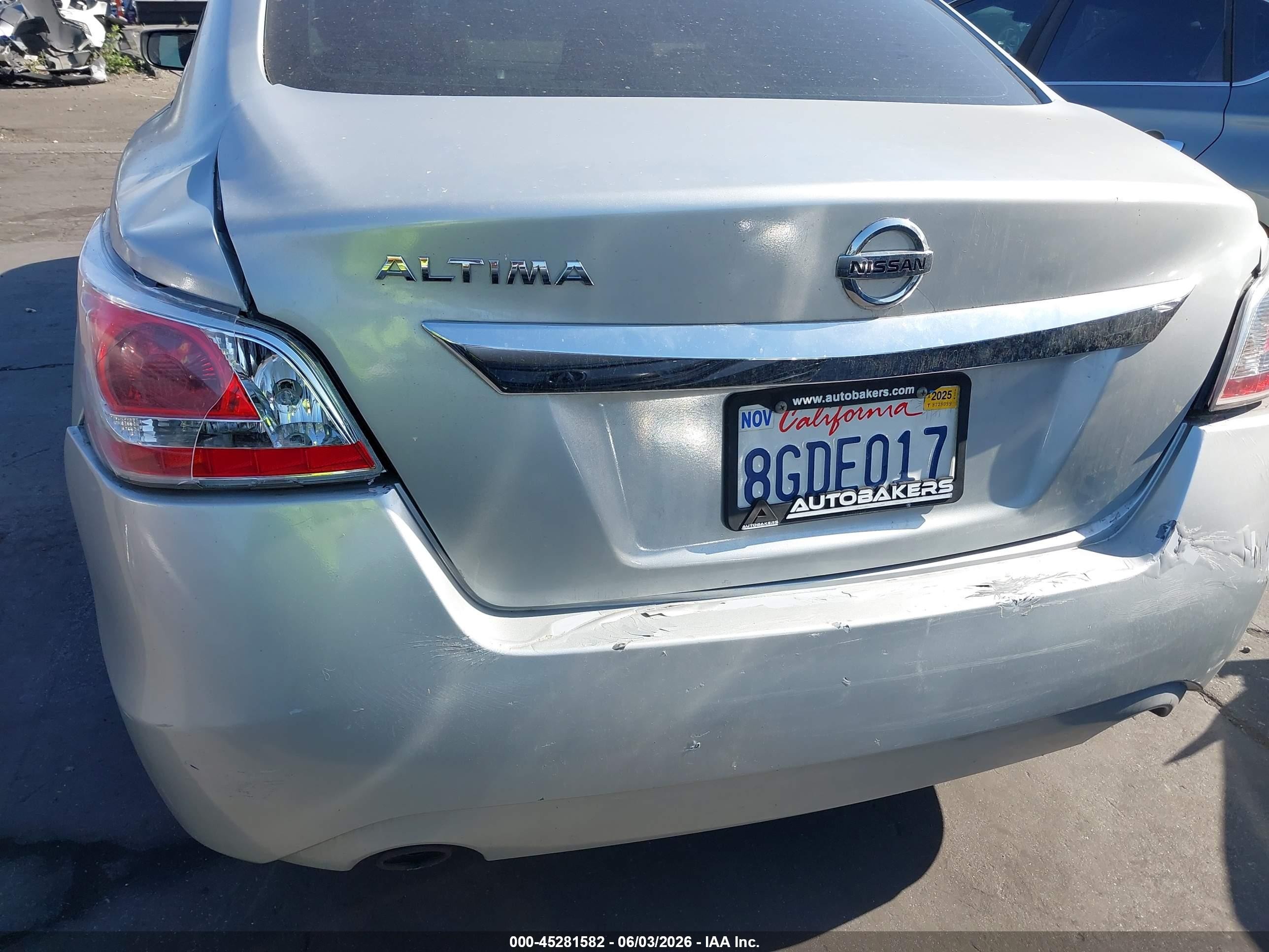 2015 Nissan Altima 2.5/2.5 S/2.5 Sl/2.5 Sv Silver vin: 1N4AL3AP2FC272166