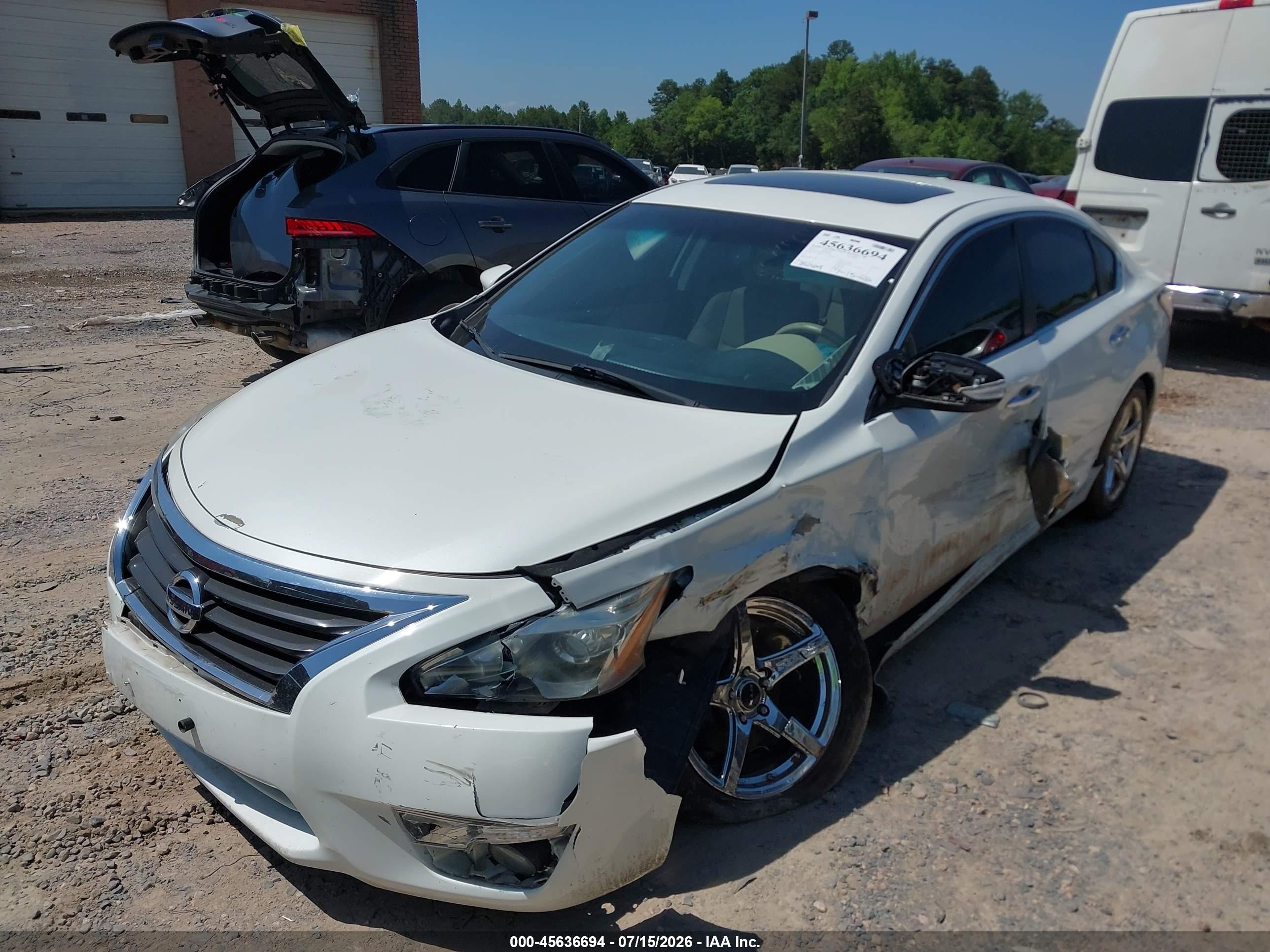 2015 Nissan Altima 2.5 Sl White vin: 1N4AL3AP2FN355388