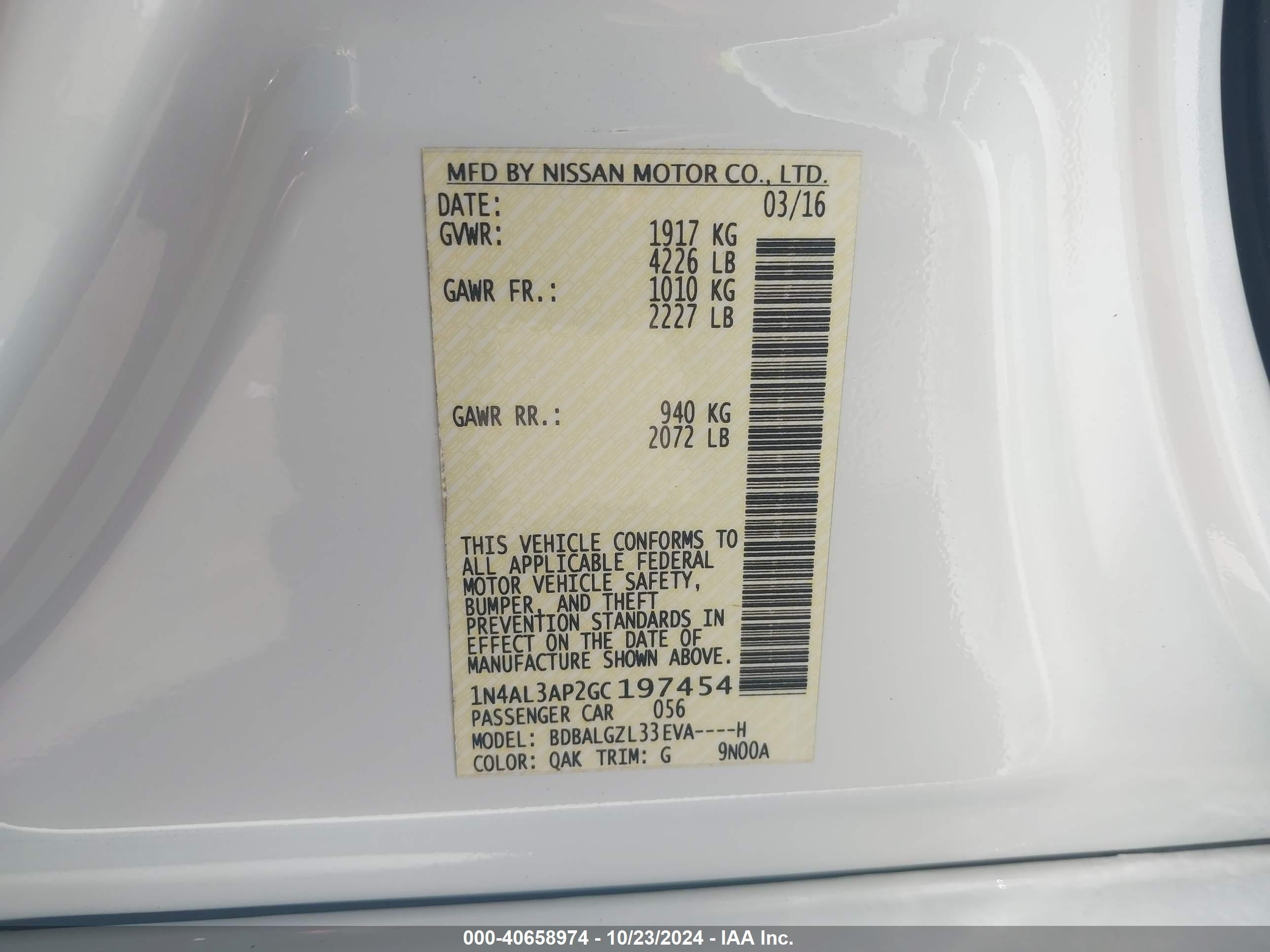 2016 Nissan Altima 2.5 S White vin: 1N4AL3AP2GC197454