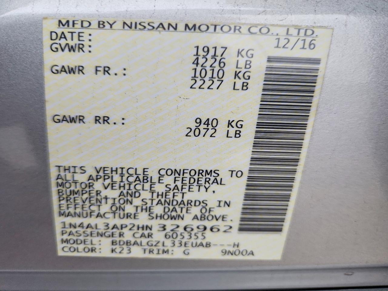 2017 Nissan Altima 2.5 S Silver vin: 1N4AL3AP2HN326962