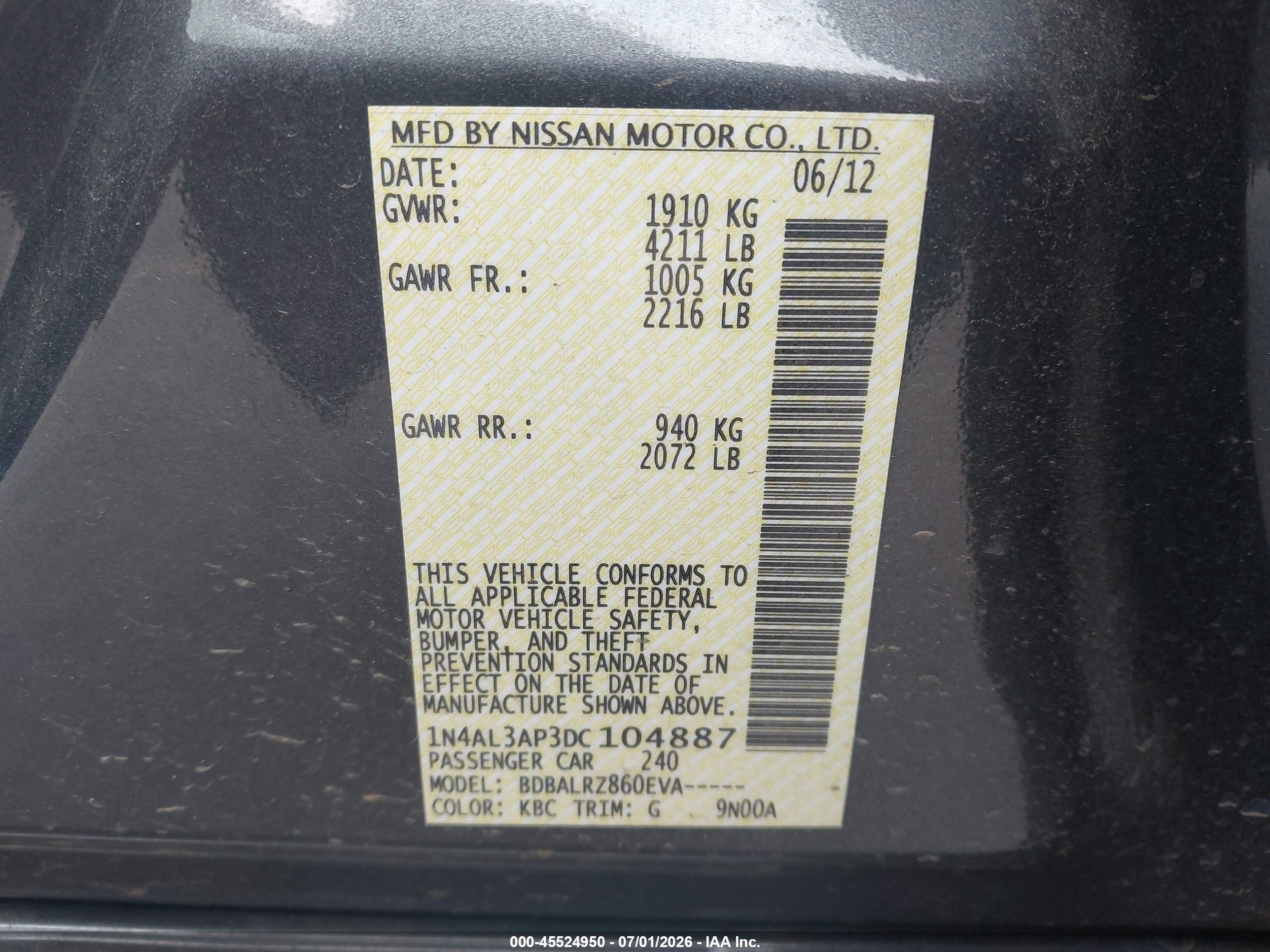 2013 Nissan Altima 2.5 S Gray vin: 1N4AL3AP3DC104887