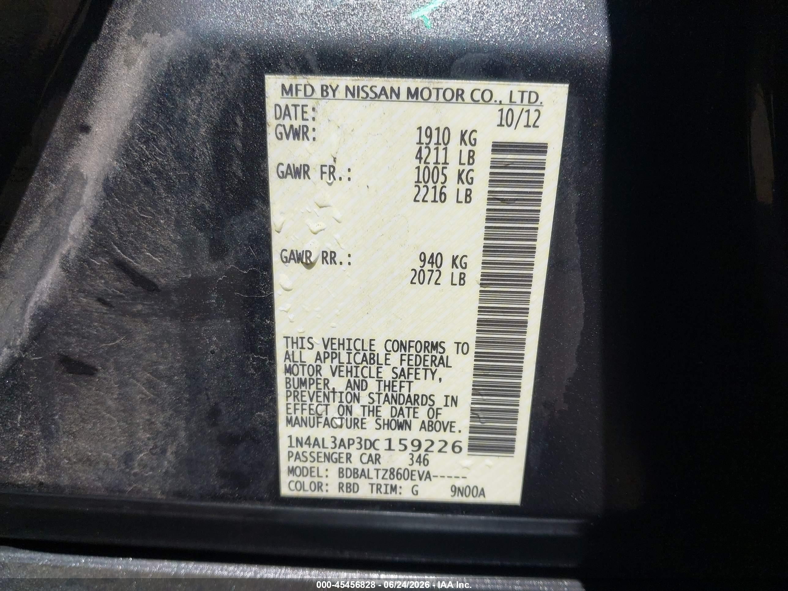 2013 Nissan Altima 2.5 Sv Gray vin: 1N4AL3AP3DC159226