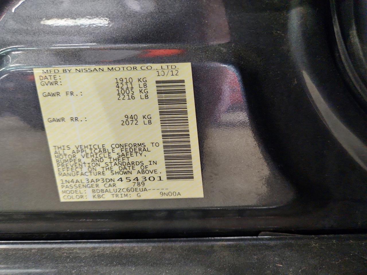 2013 Nissan Altima 2.5 Gray vin: 1N4AL3AP3DN454301