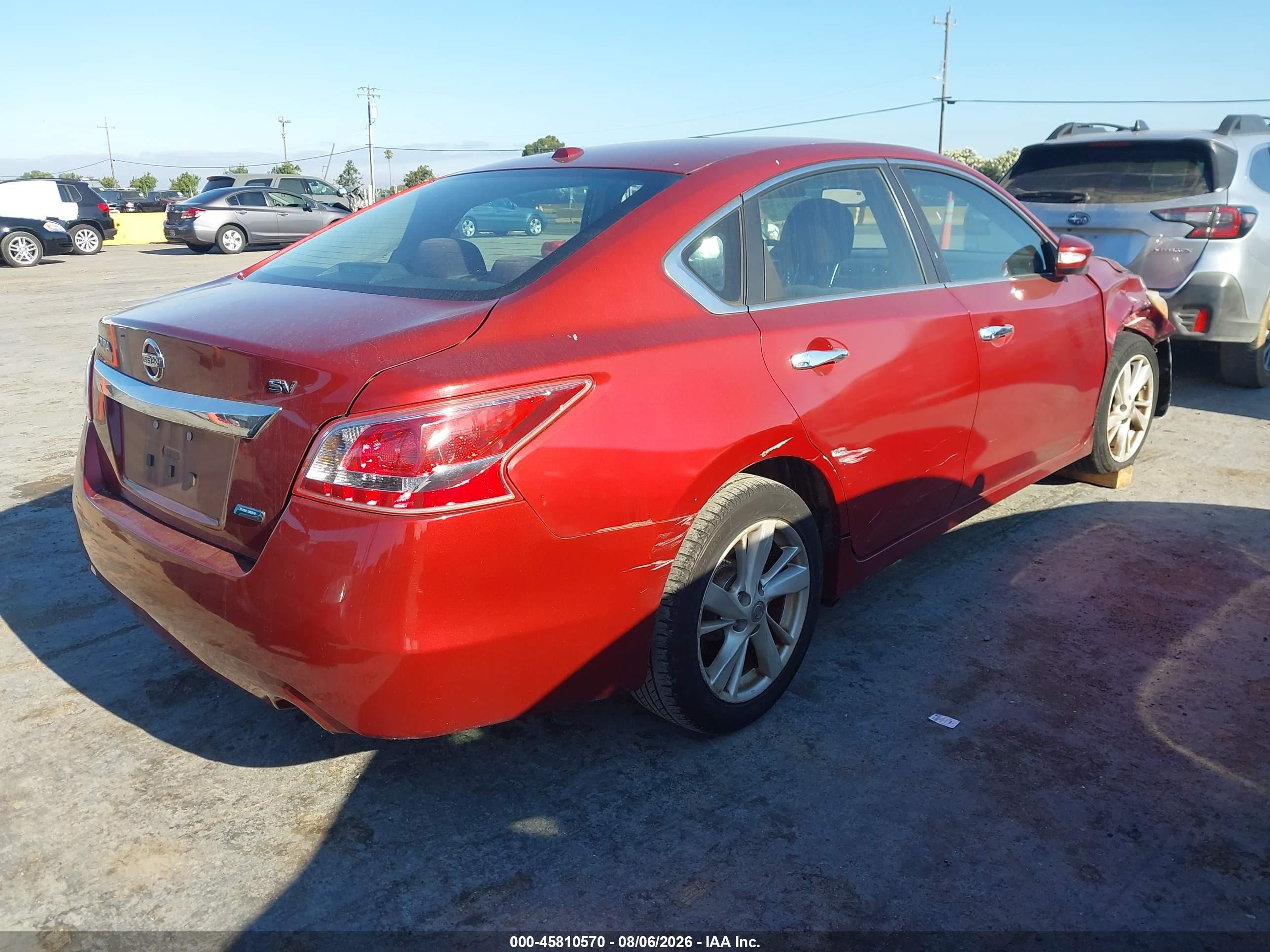 2013 Nissan Altima 2.5 Sv Red vin: 1N4AL3AP3DN467078