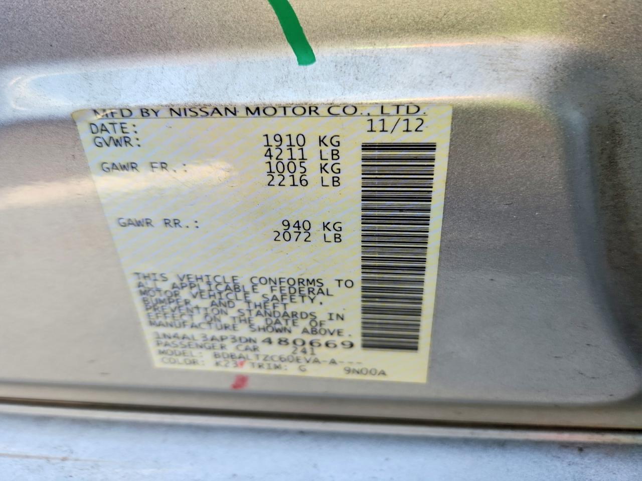 2013 Nissan Altima 2.5 Silver vin: 1N4AL3AP3DN480669