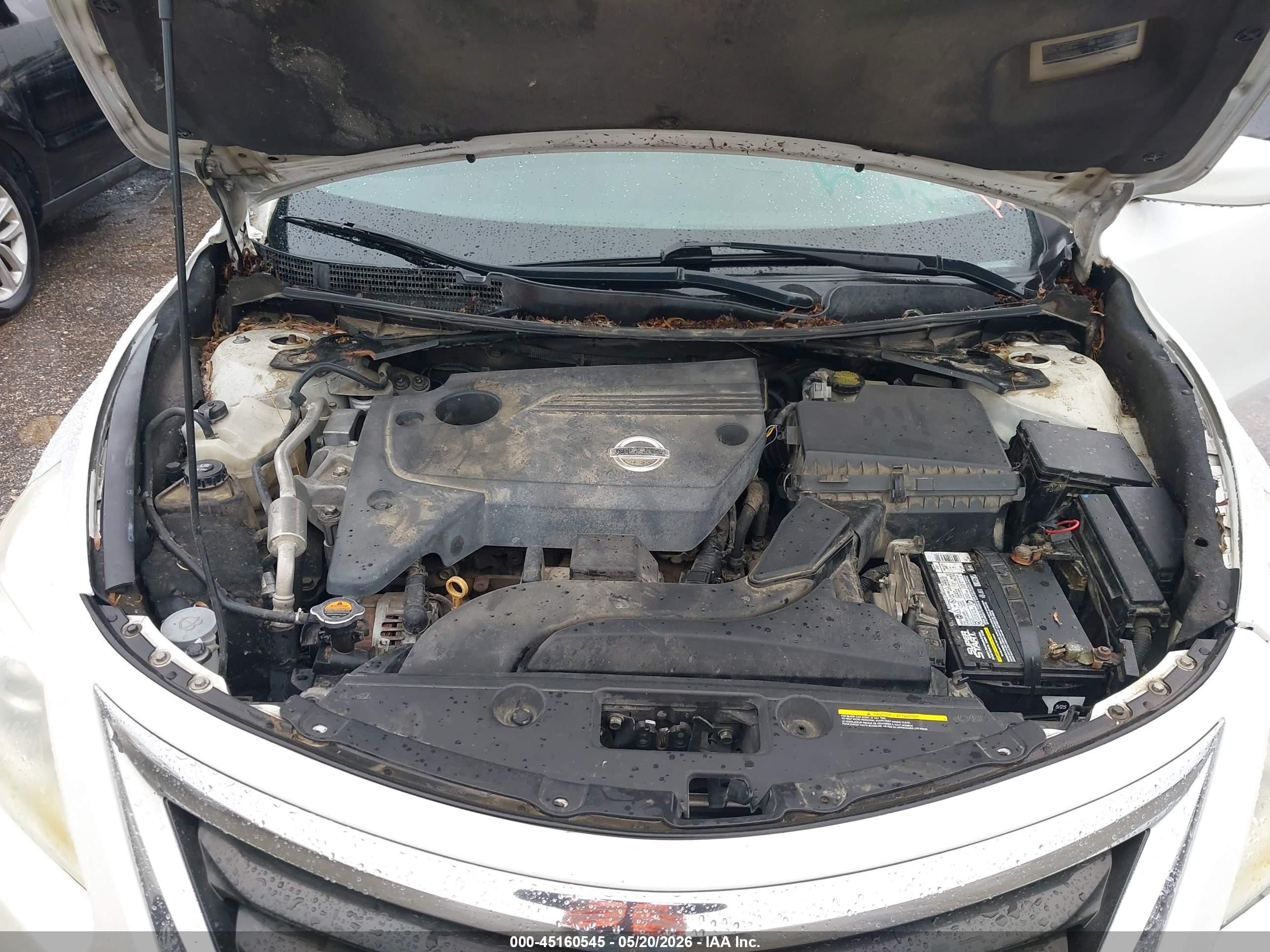 2013 Nissan Altima 2.5 S White vin: 1N4AL3AP3DN548789