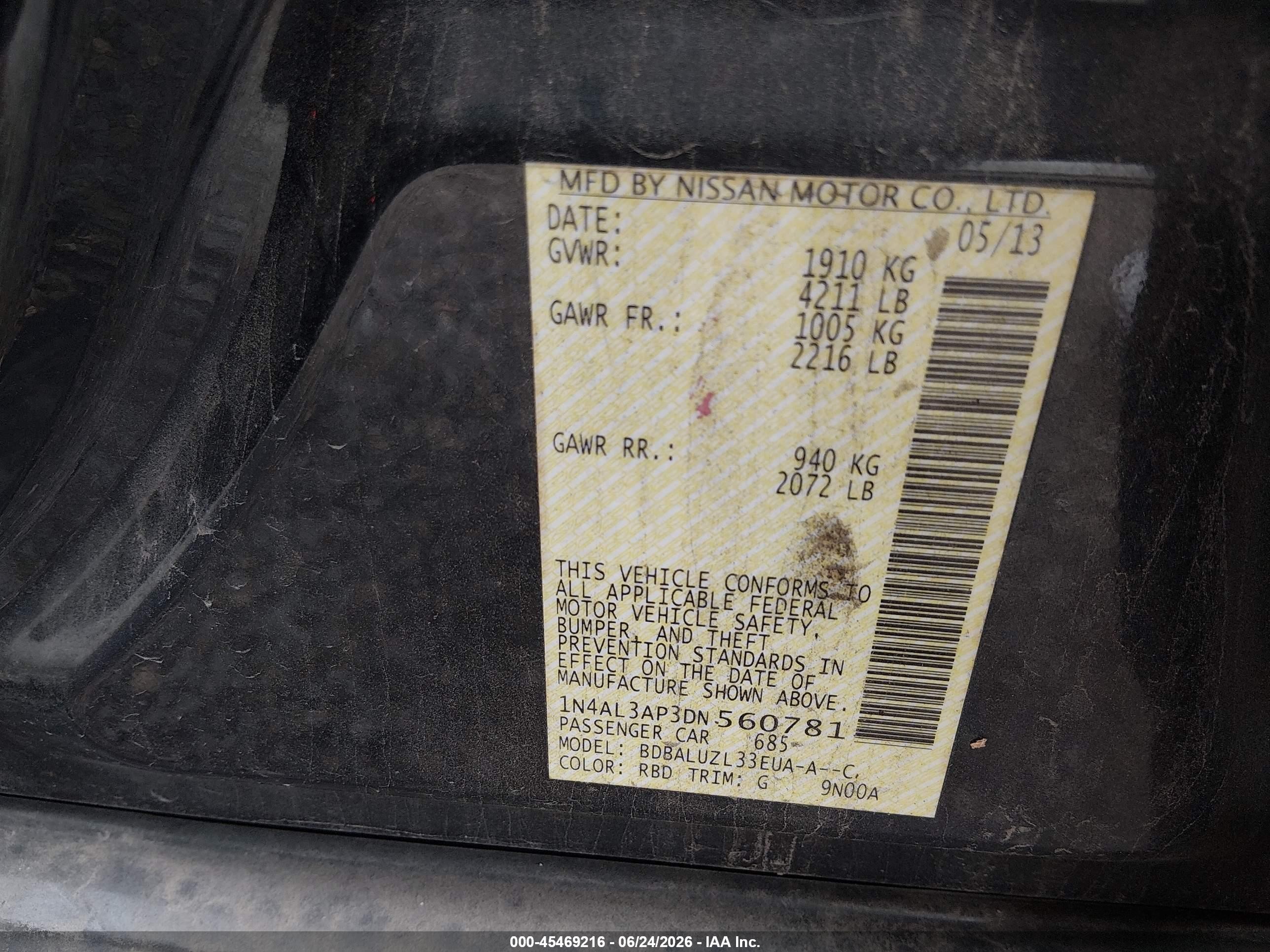 2013 Nissan Altima 2.5 Sv Gray vin: 1N4AL3AP3DN560781