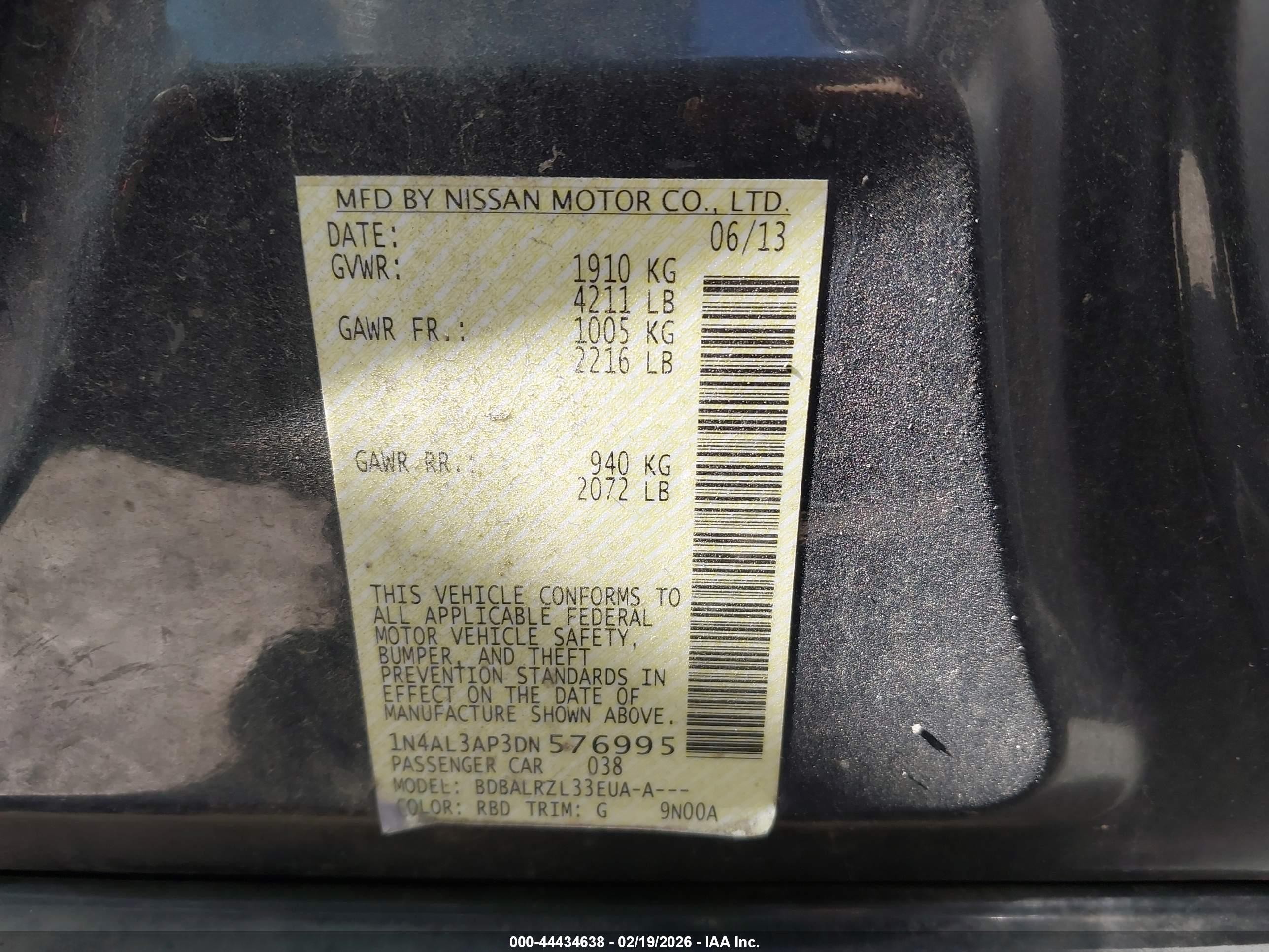 2013 Nissan Altima 2.5 S Black vin: 1N4AL3AP3DN576995