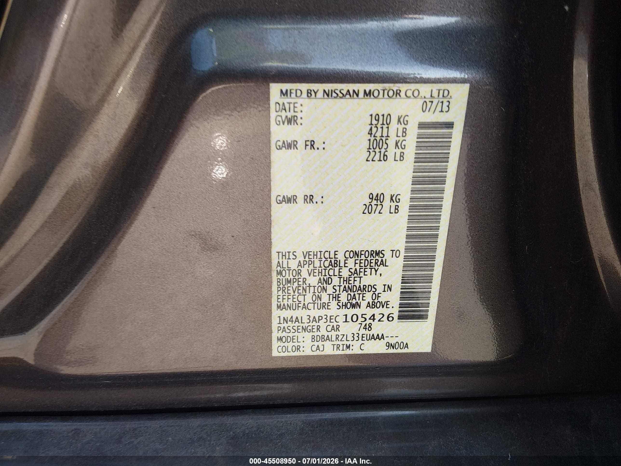 2014 Nissan Altima 2.5 S Brown vin: 1N4AL3AP3EC105426