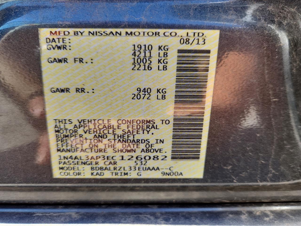2014 Nissan Altima 2.5 S Gray vin: 1N4AL3AP3EC126082