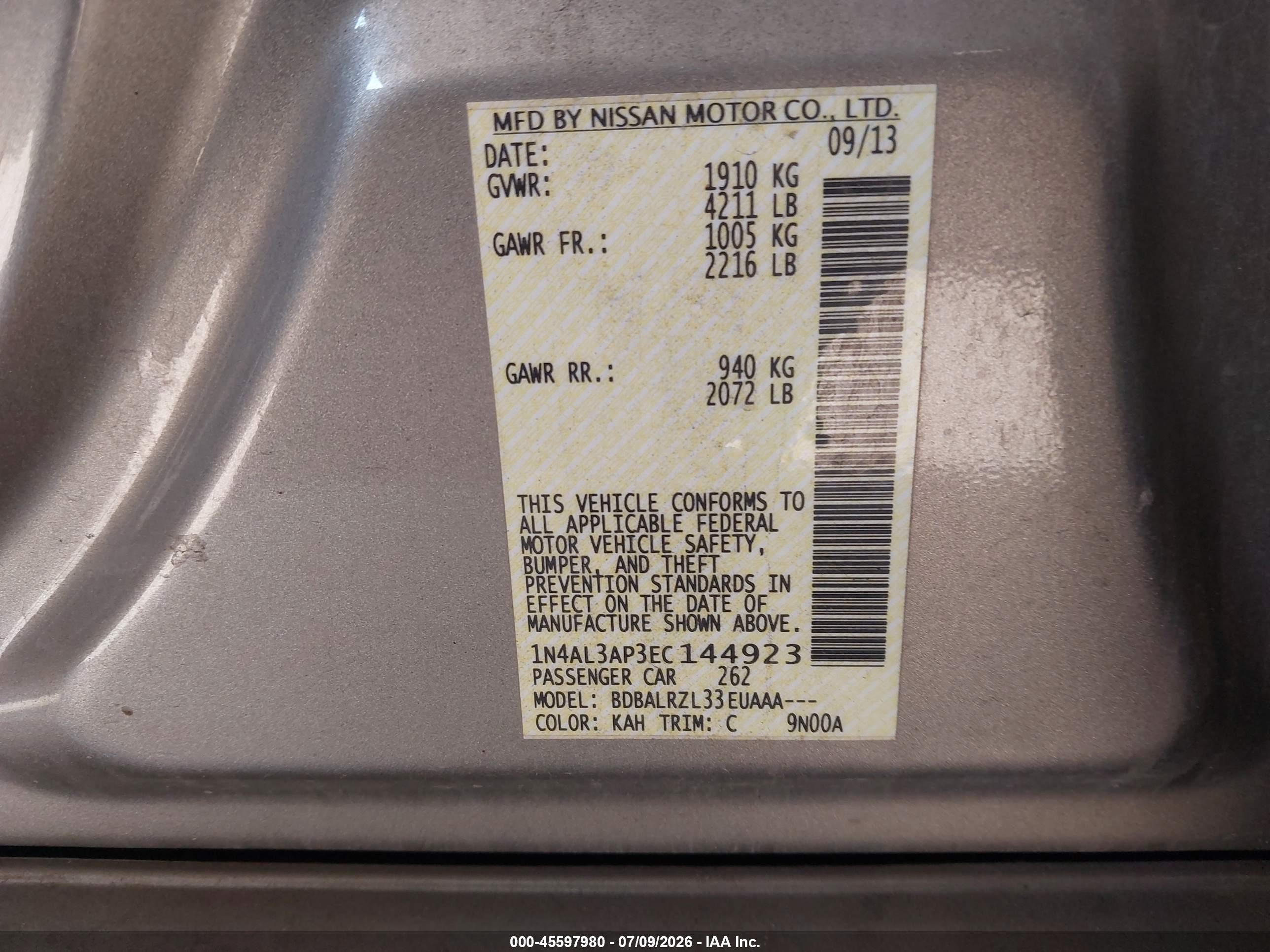 2014 Nissan Altima 2.5 S Gray vin: 1N4AL3AP3EC144923
