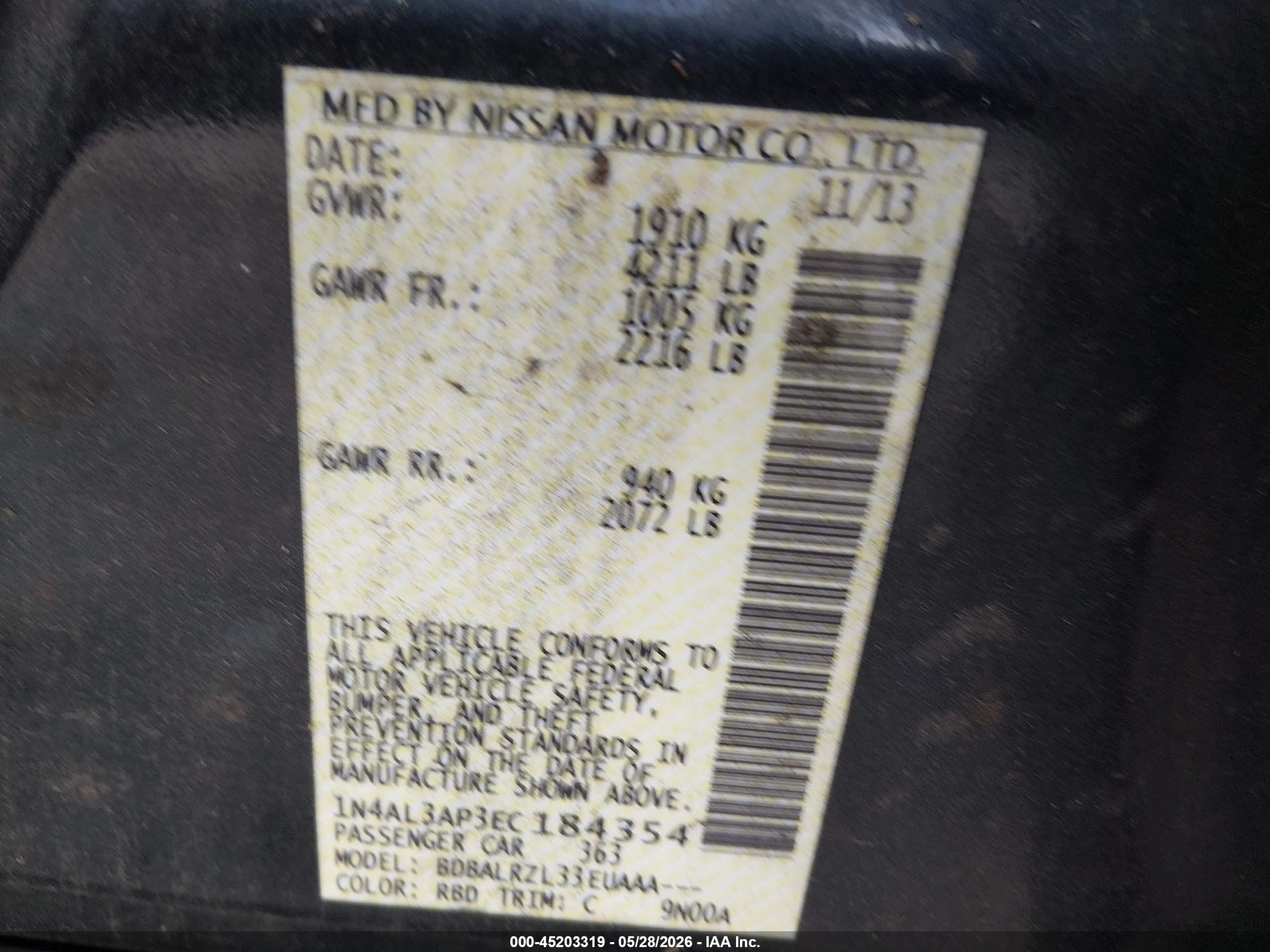 2014 Nissan Altima 2.5 S Black vin: 1N4AL3AP3EC184354