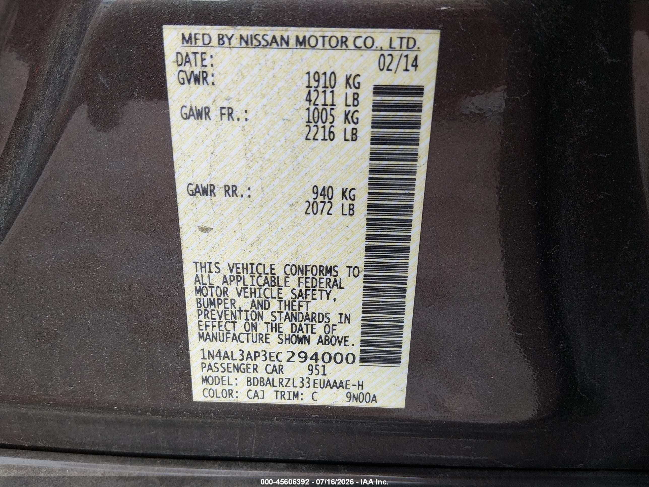 2014 Nissan Altima 2.5 S Gray vin: 1N4AL3AP3EC294000