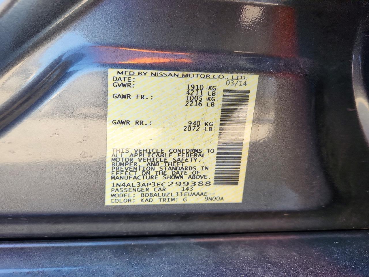 2014 Nissan Altima 2.5 Sv Gray vin: 1N4AL3AP3EC299388