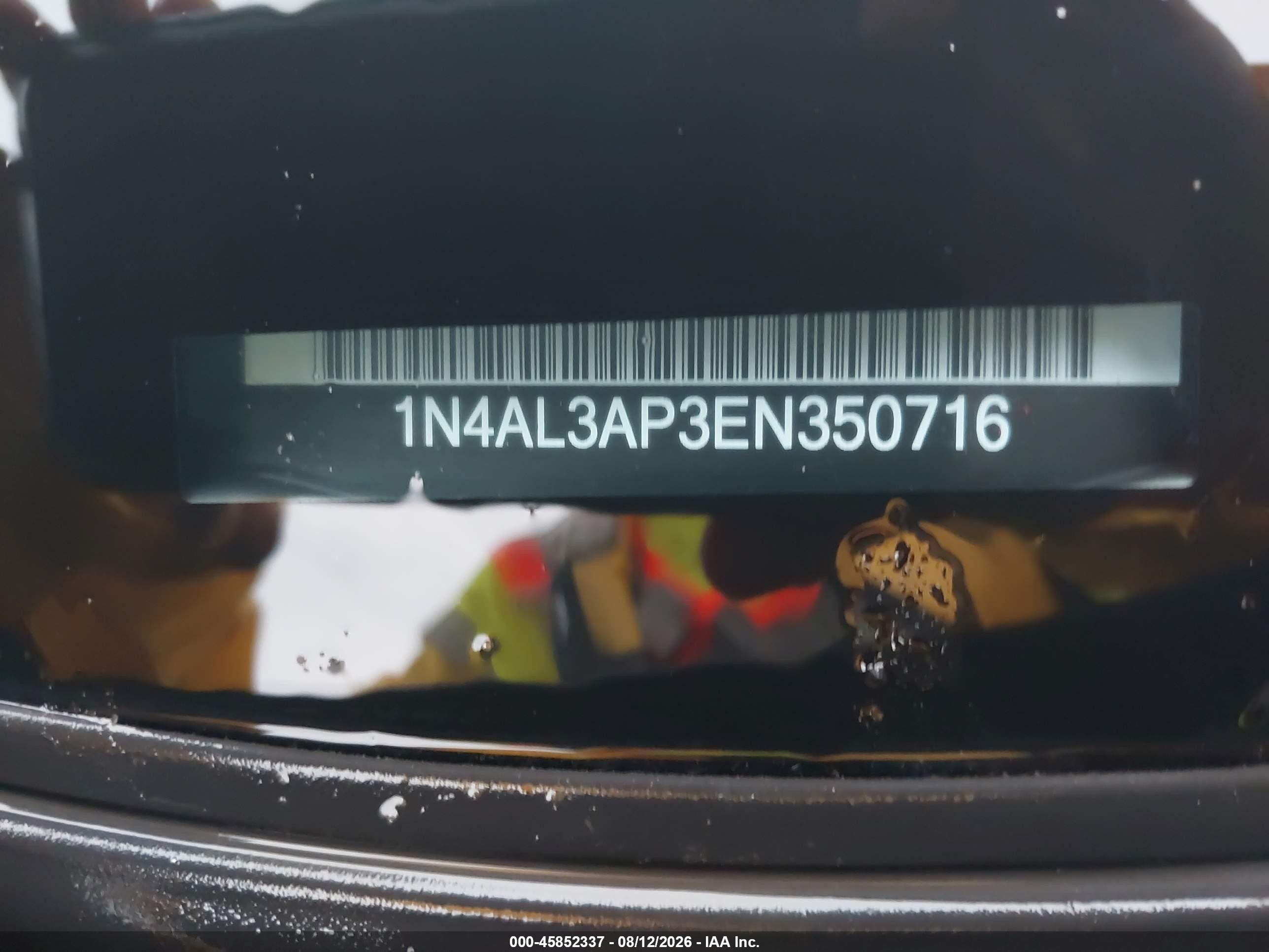 2014 Nissan Altima   Black vin: 1N4AL3AP3EN350716