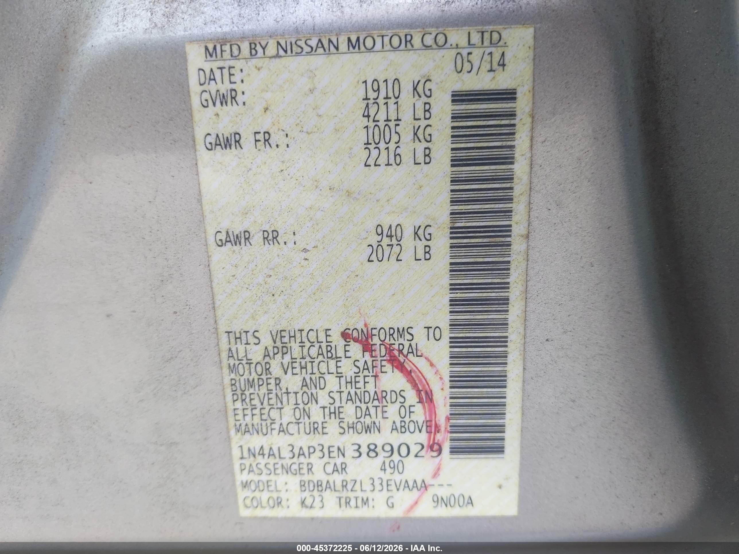 2014 Nissan Altima 2.5 S Silver vin: 1N4AL3AP3EN389029