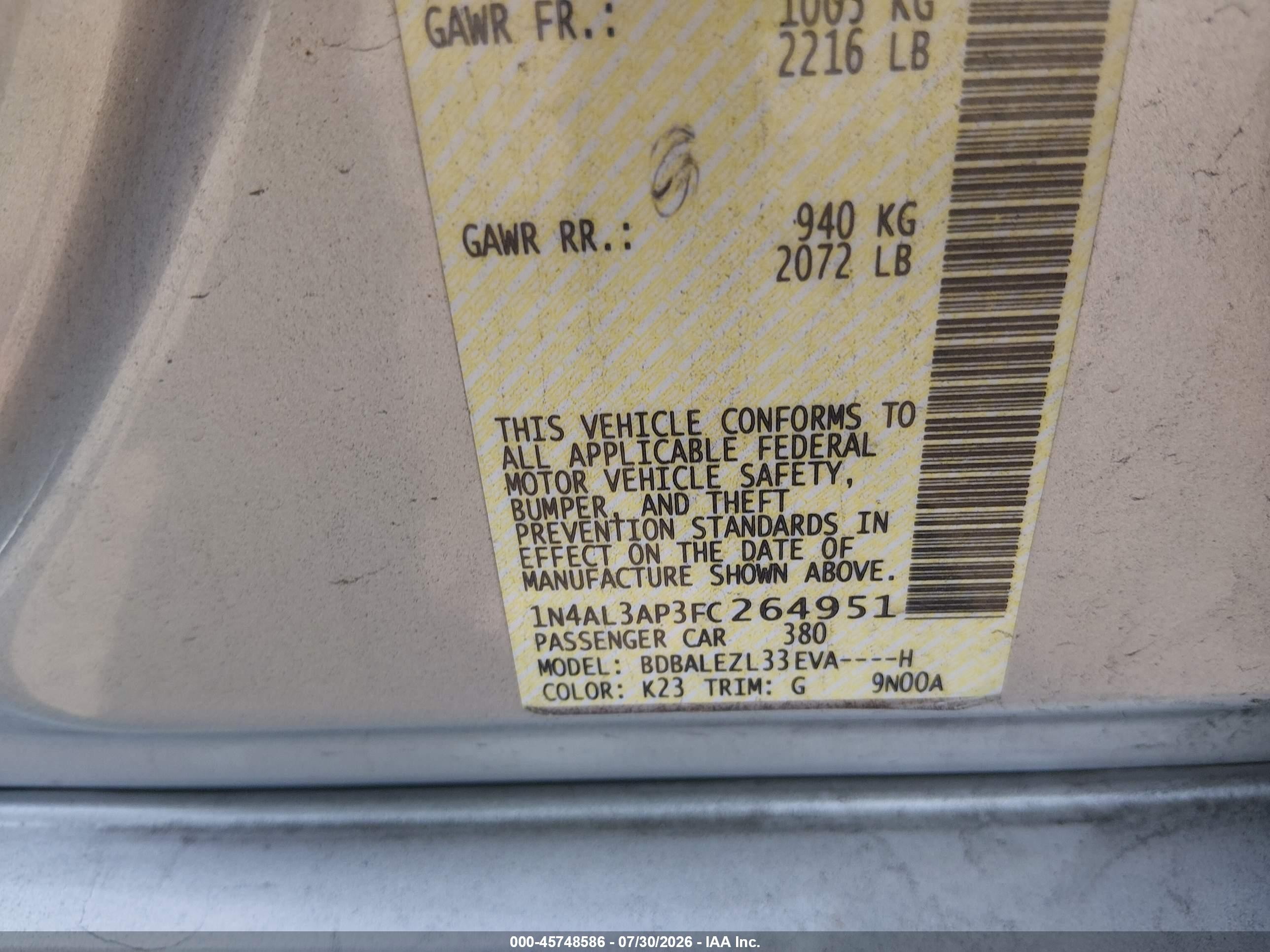 2015 Nissan Altima 2.5 S Silver vin: 1N4AL3AP3FC264951