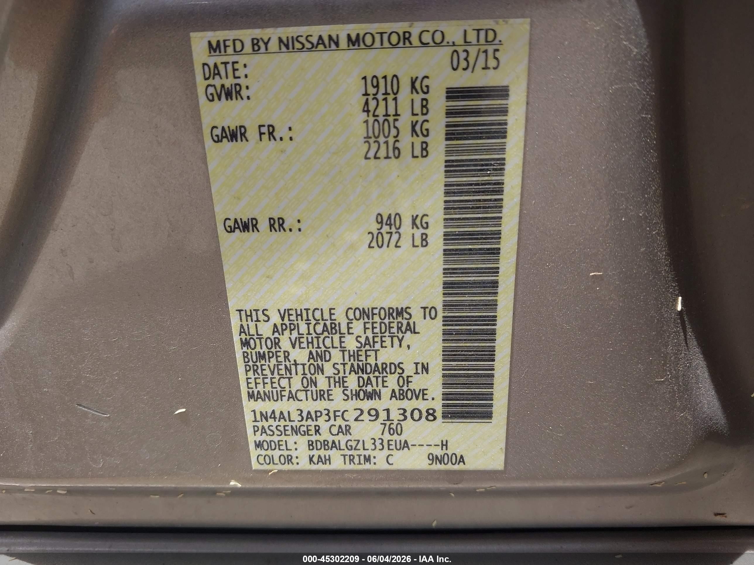 2015 Nissan Altima 2.5 S Silver vin: 1N4AL3AP3FC291308