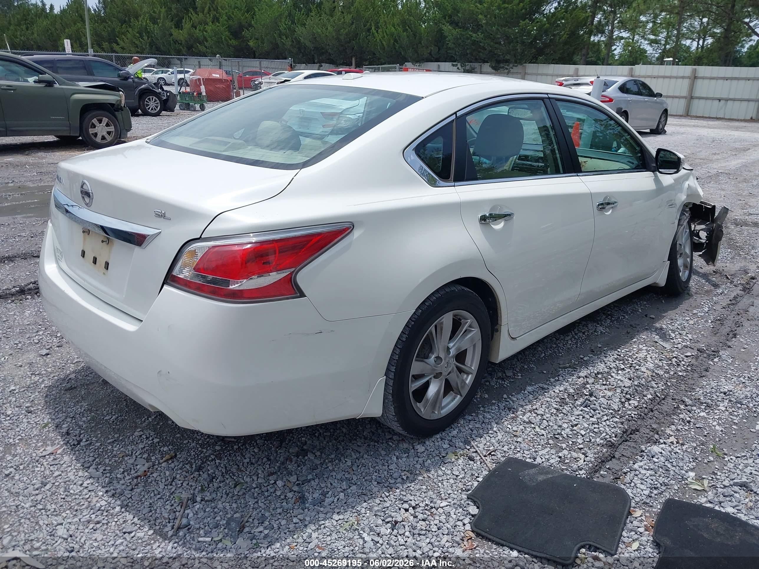 2015 Nissan Altima 2.5 Sl White vin: 1N4AL3AP3FN403433