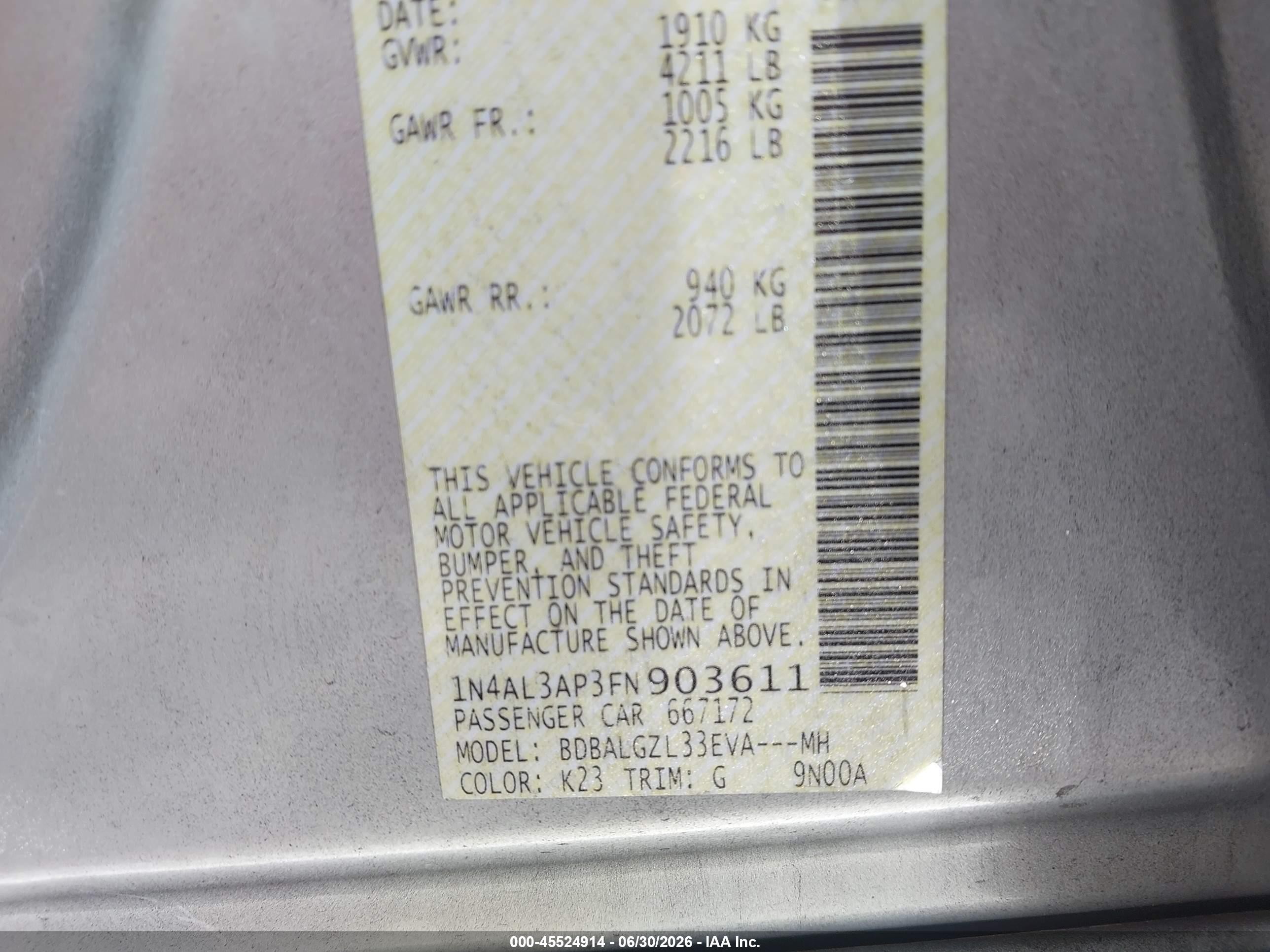 2015 Nissan Altima 2.5 S Silver vin: 1N4AL3AP3FN903611