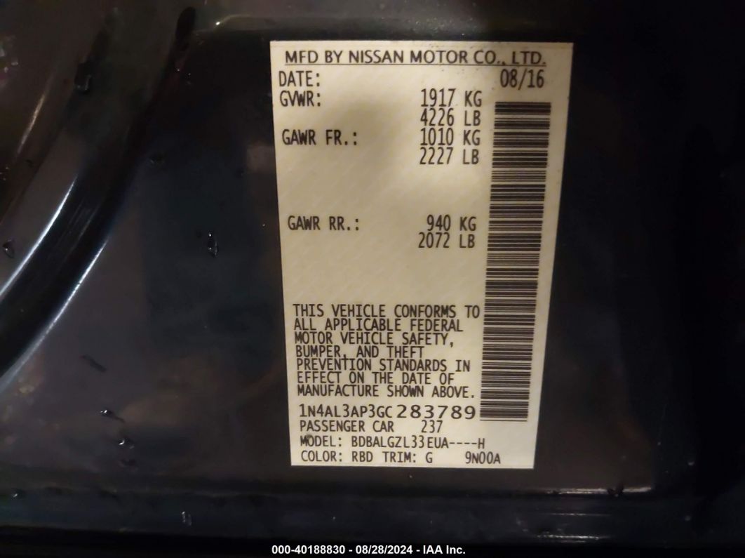 2016 Nissan Altima 2.5 S Black vin: 1N4AL3AP3GC283789