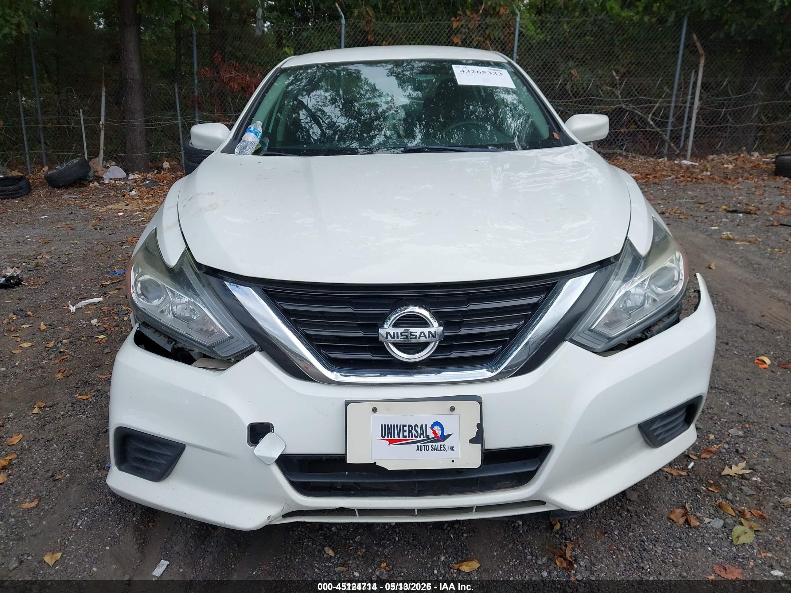 2018 Nissan Altima 2.5 S White vin: 1N4AL3AP3JC247298