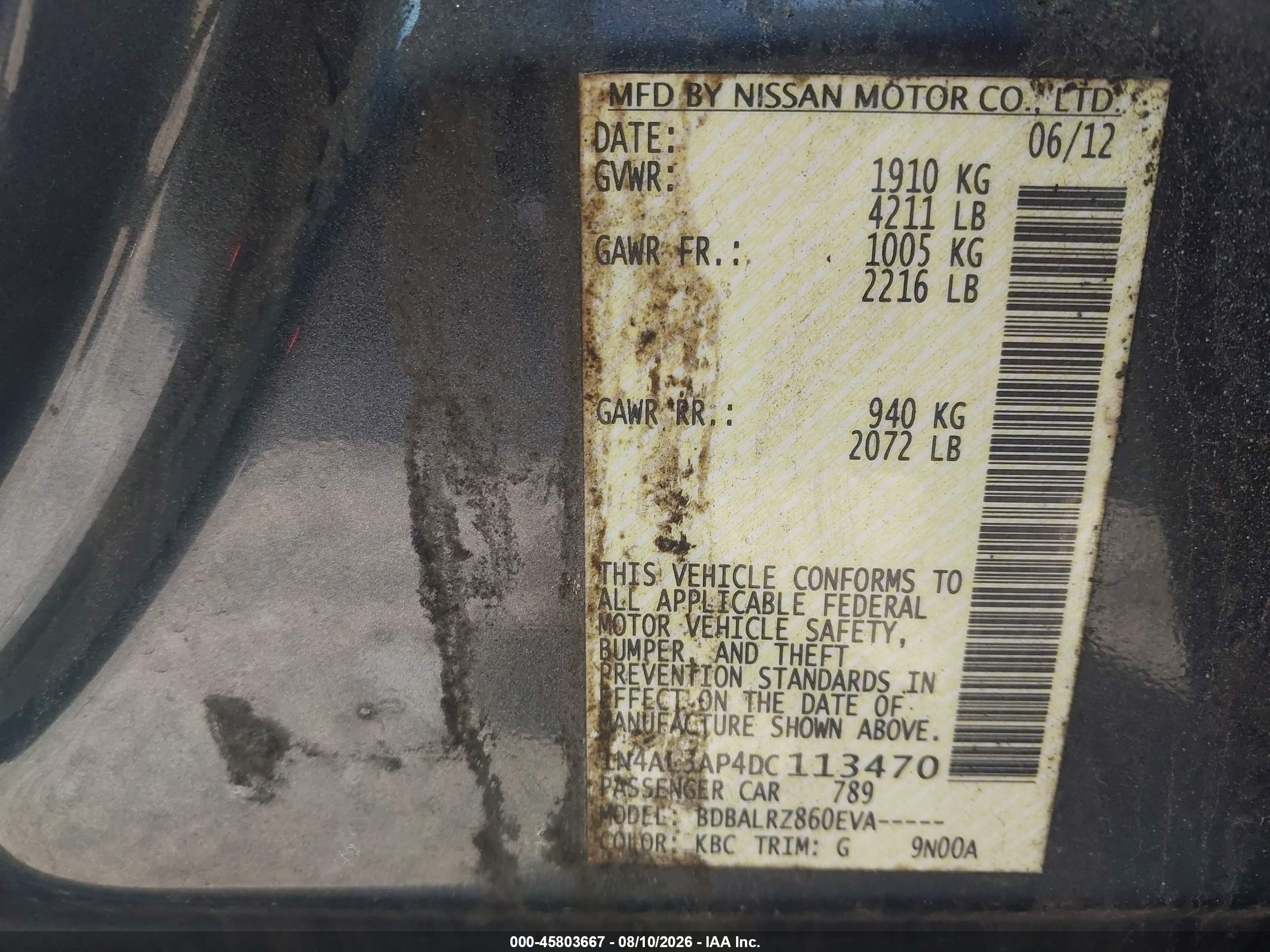 2013 Nissan Altima 2.5 S Gray vin: 1N4AL3AP4DC113470