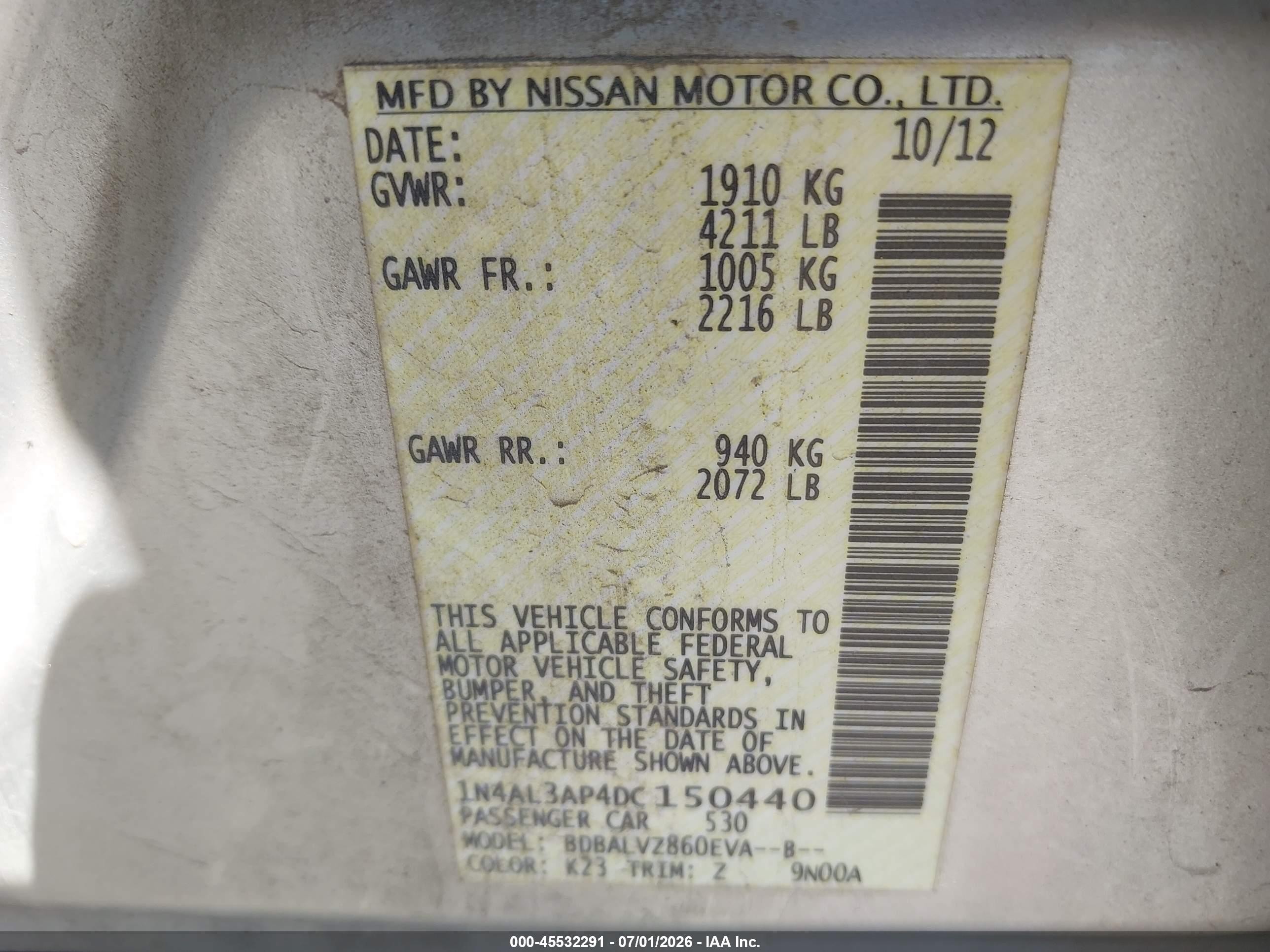 2013 Nissan Altima 2.5 Sl Silver vin: 1N4AL3AP4DC150440