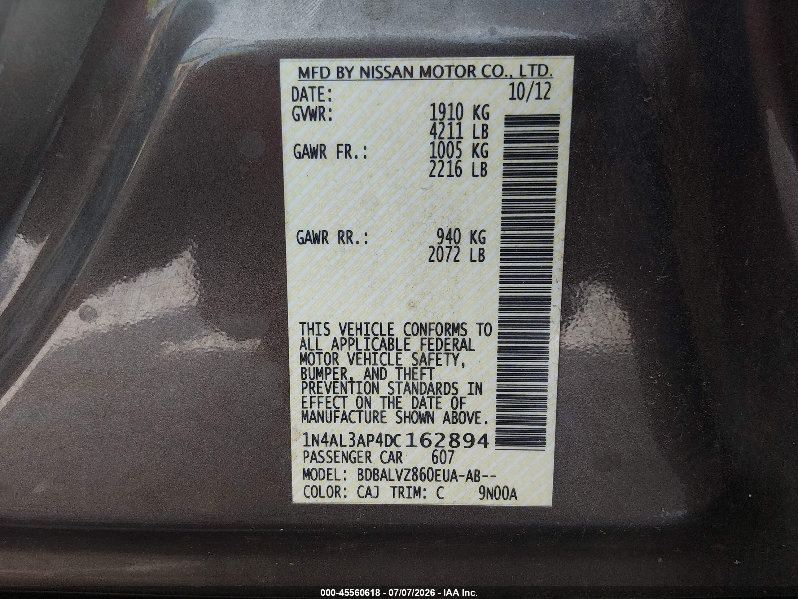 2013 Nissan Altima 2.5 Sl Brown vin: 1N4AL3AP4DC162894