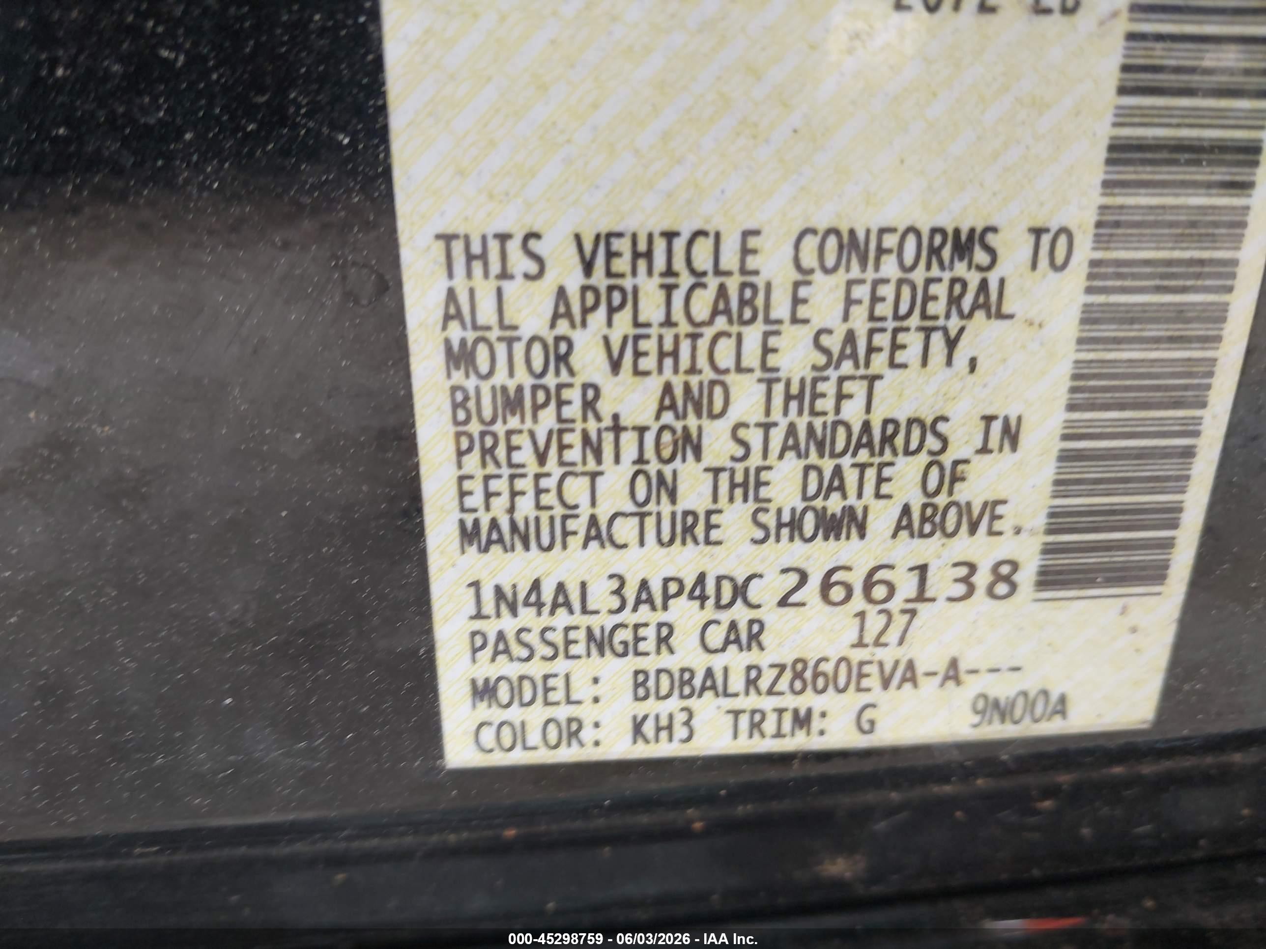 2013 Nissan Altima 2.5 S Черный vin: 1N4AL3AP4DC266138