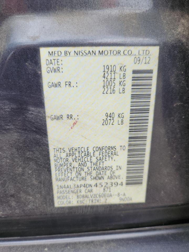 2013 Nissan Altima 2.5 Gray vin: 1N4AL3AP4DN452394