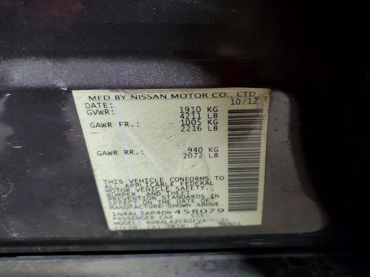 2013 Nissan Altima 2.5 Gray vin: 1N4AL3AP4DN458079
