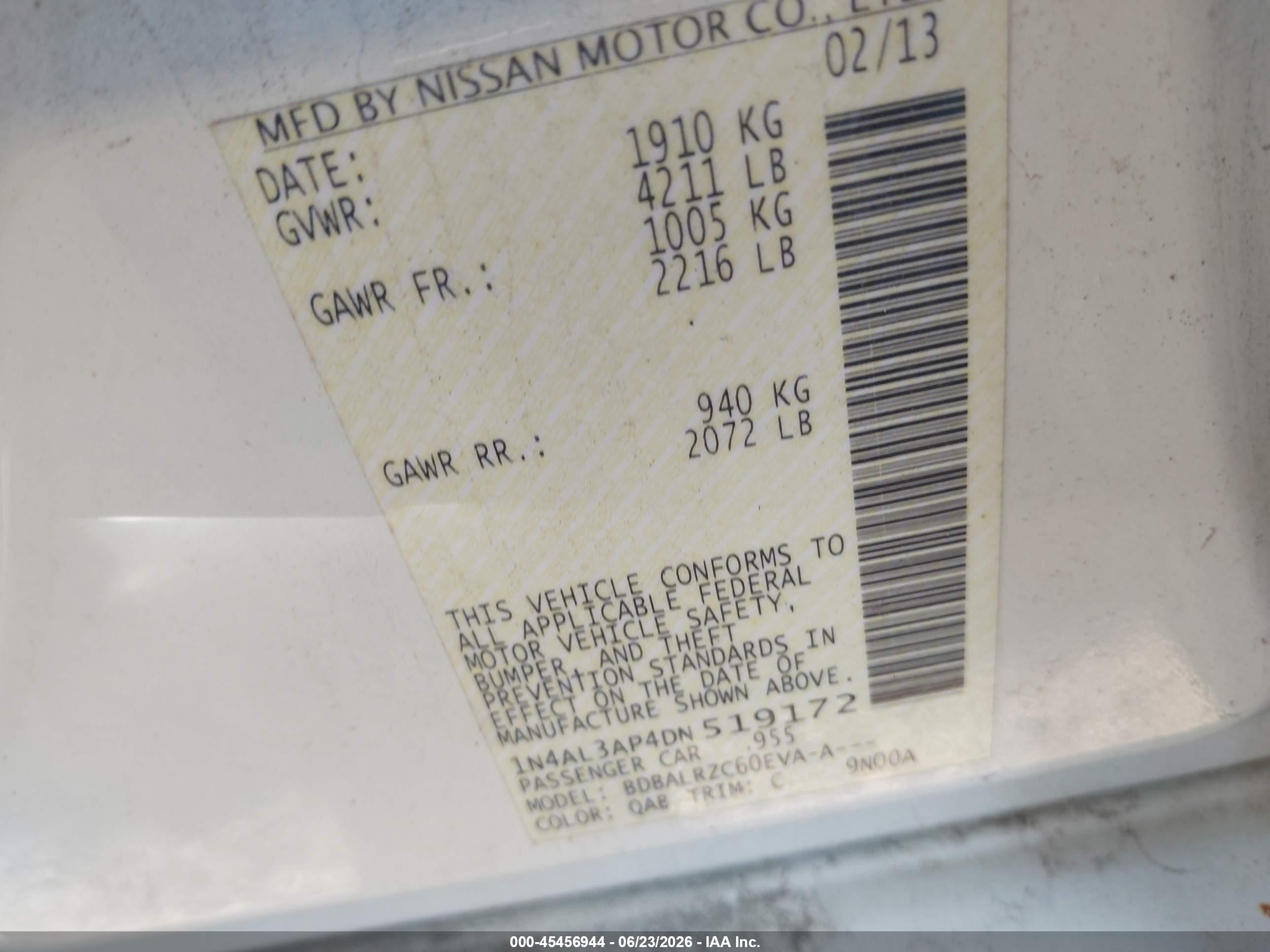 2013 Nissan Altima 2.5 S White vin: 1N4AL3AP4DN519172